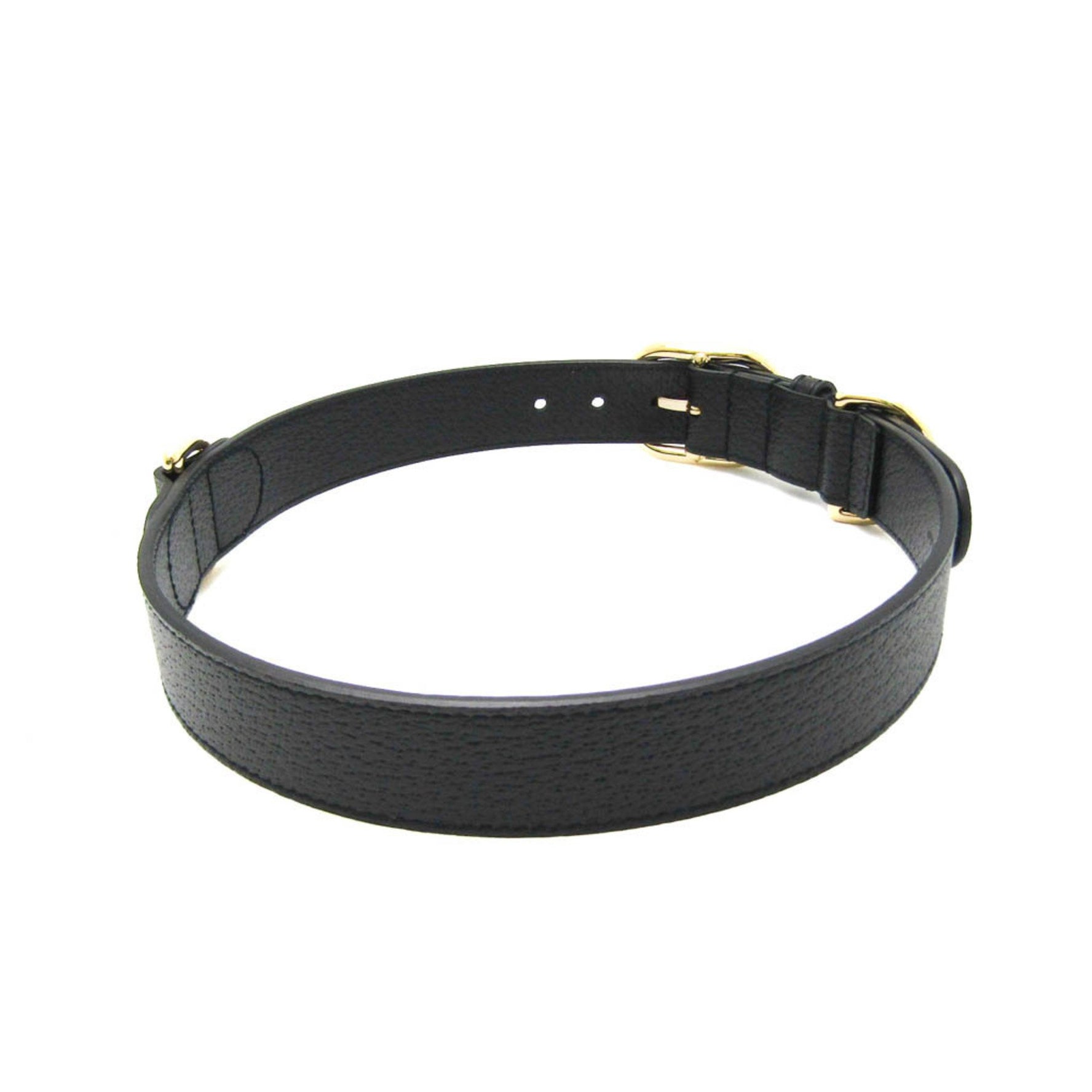 Gucci Interlocking G Dog Collar Leather Black