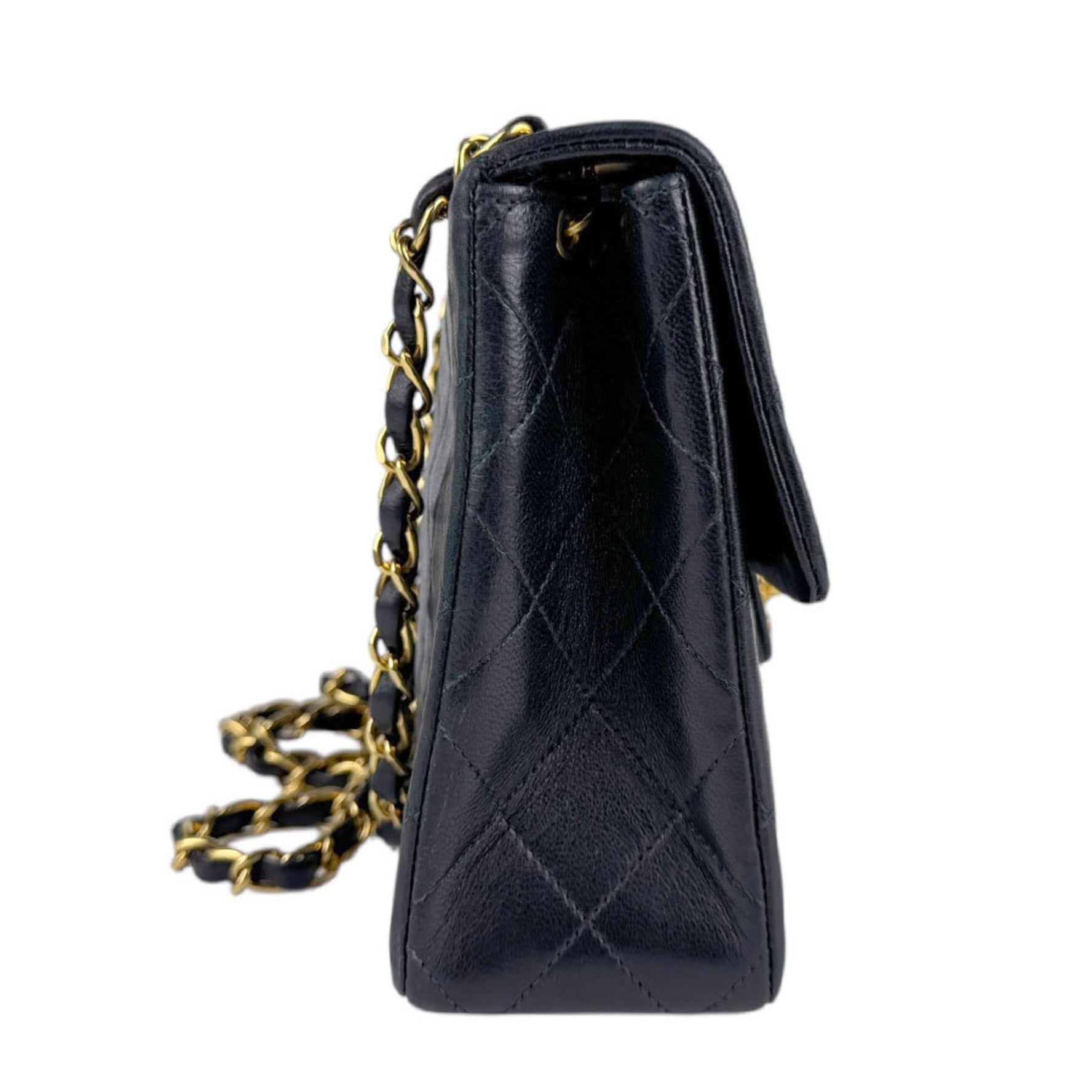 CHANEL Shoulder Bag Lambskin Gold