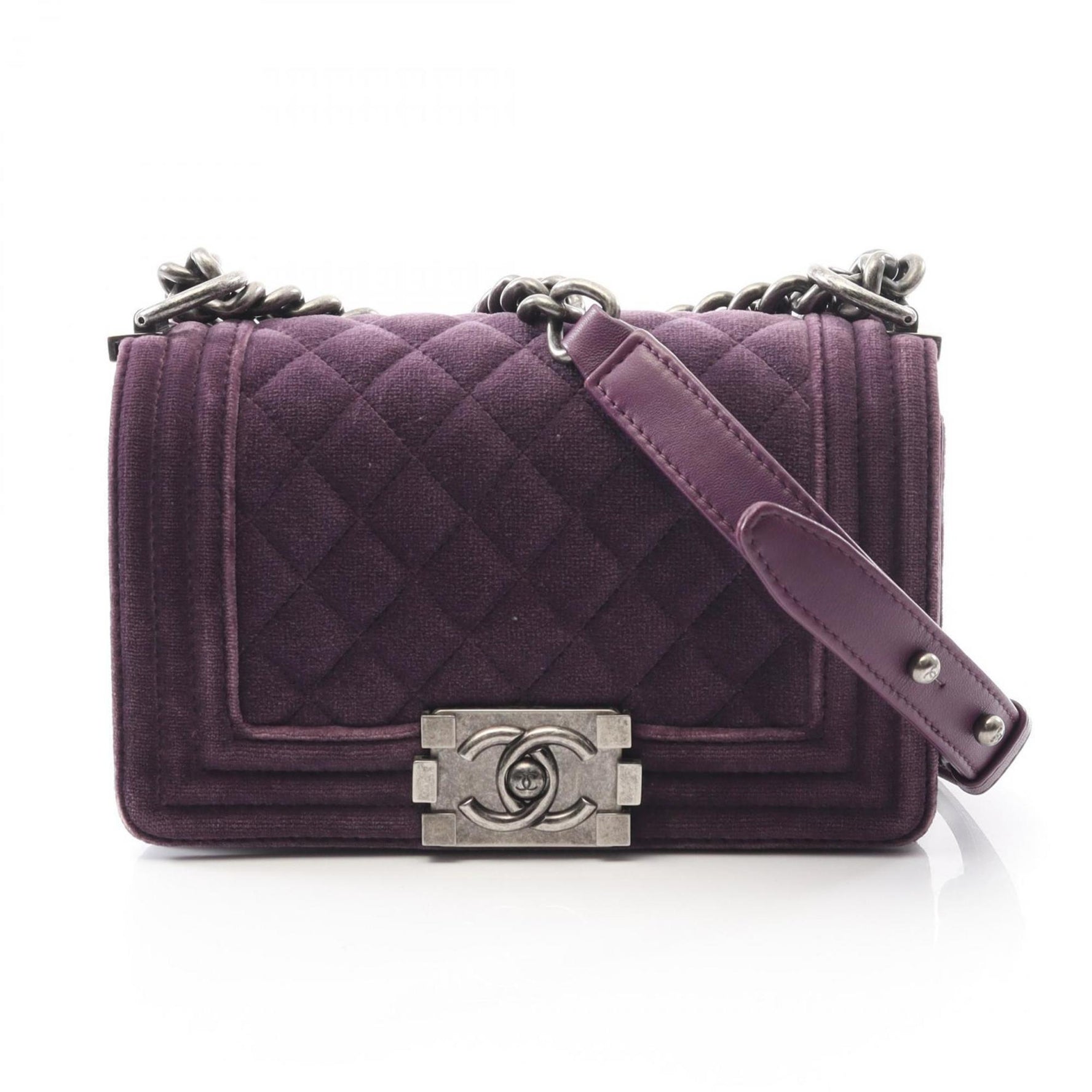 CHANEL Boy Small Shoulder Bag, Fabric and Leather