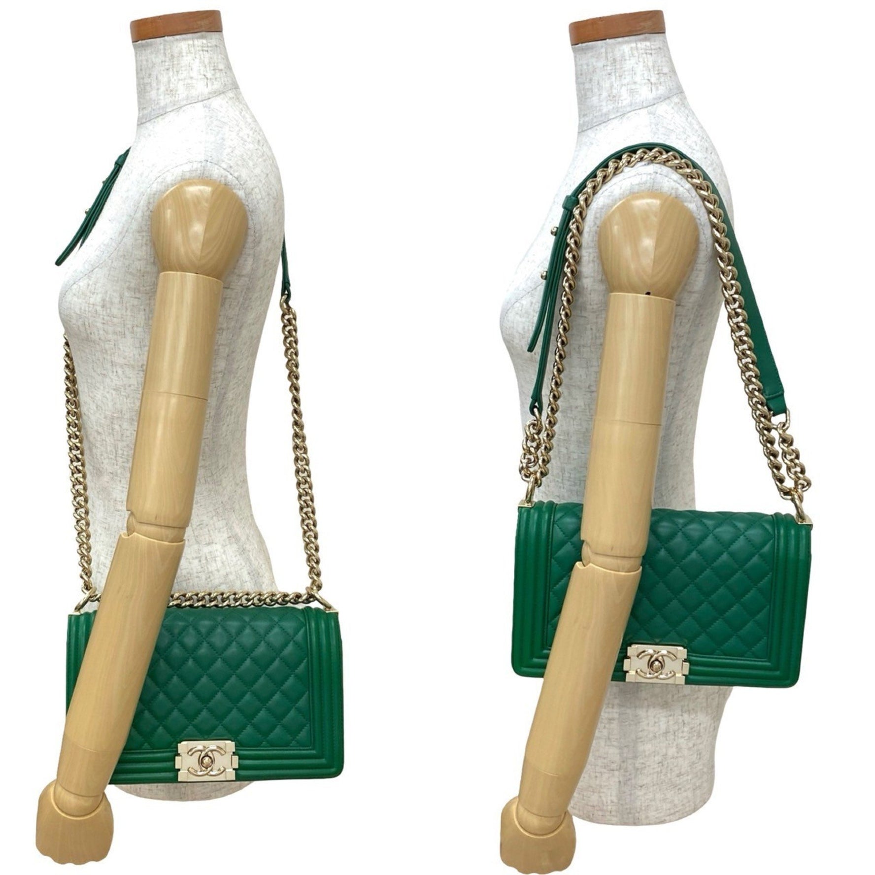 CHANEL Boy Coco Mark Lambskin Leather Chain Shoulder Bag