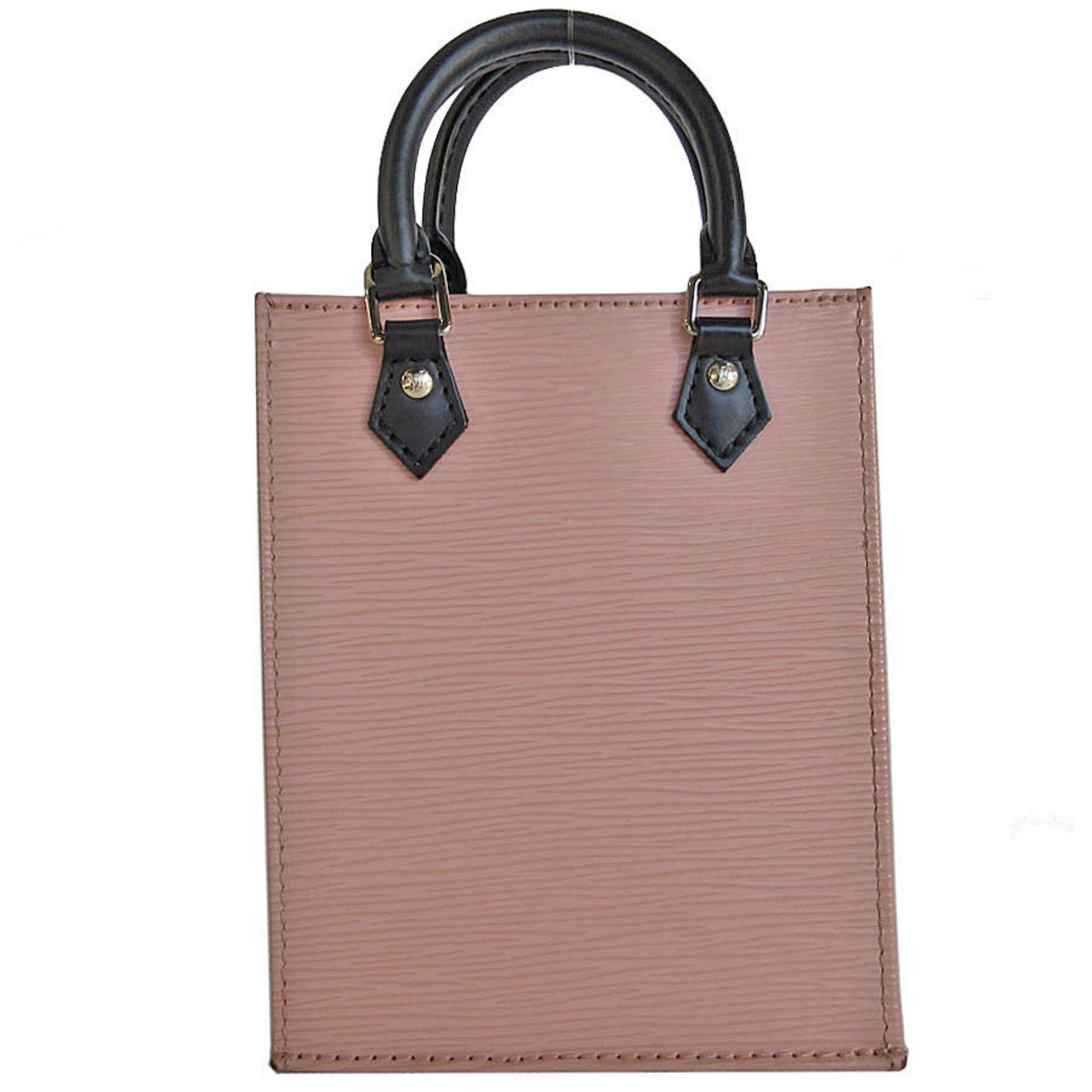 Louis Vuitton LOUIS VUITTON Shoulder Bag Handbag Epi Petite Sac Pla Leather Light Pink Black Silver Women's M69575 s0008a