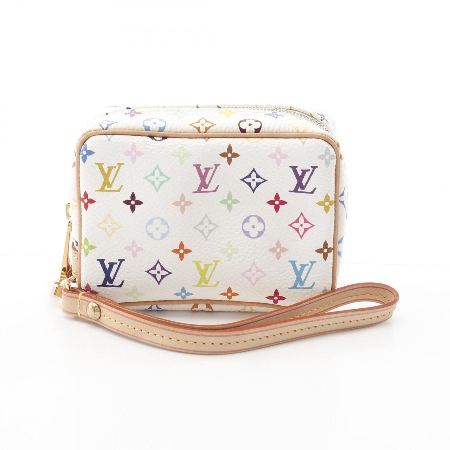 Louis Vuitton Truth Wapiti Monogram Multicolor Blanc Pouch Coated Canvas Leather White