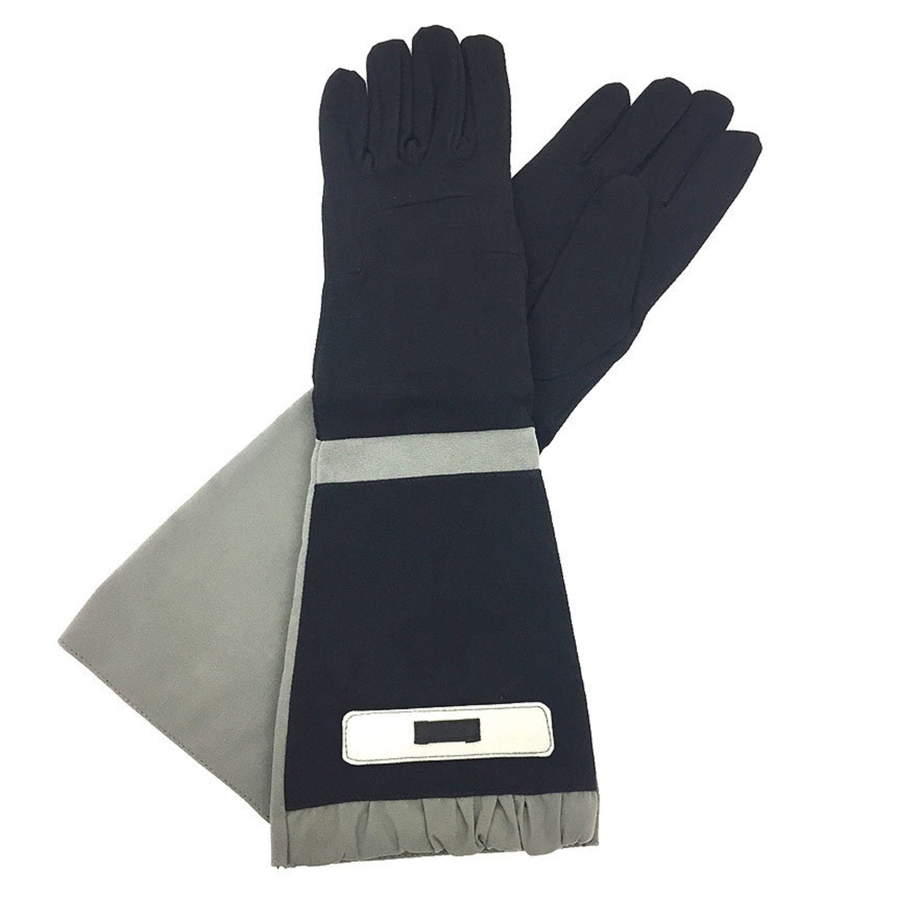 PRADA Prada Gloves Arm Covers Size 7 1/2 Black x Light Khaki Women's