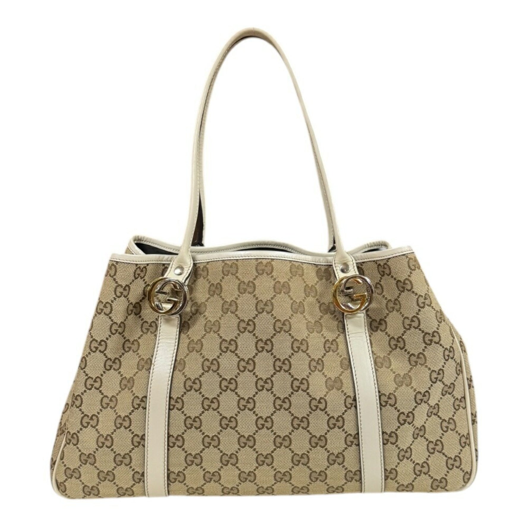 Gucci GG Twins Canvas Tote Bag Beige