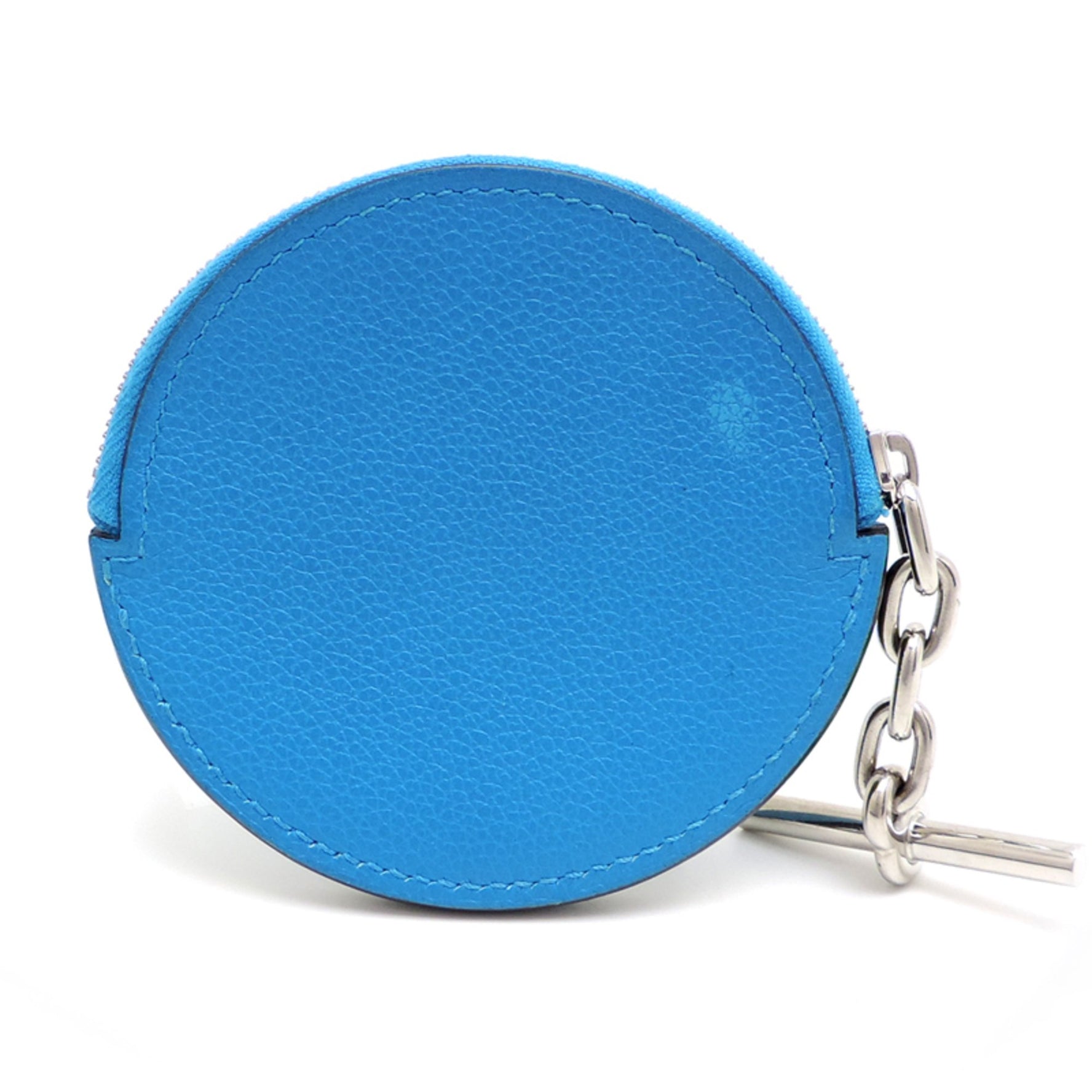 Hermes Hermès Chevre Coin Case, Blue, 2021, Silver Hardware with Z Stamp, Women's/Men's