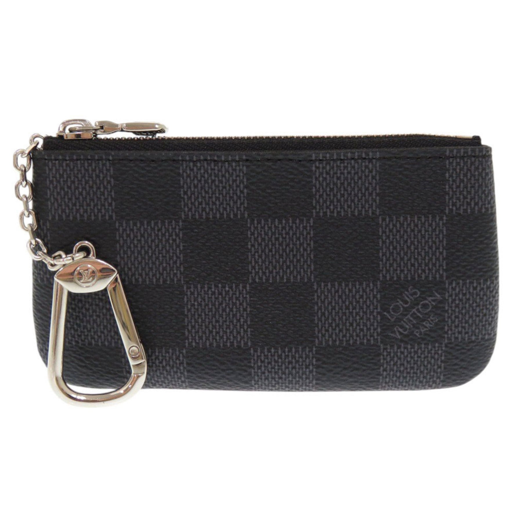 Like new Louis Vuitton Pochette Cle Damier Graphite Coin Case LV 0390 LOUIS VUITTON