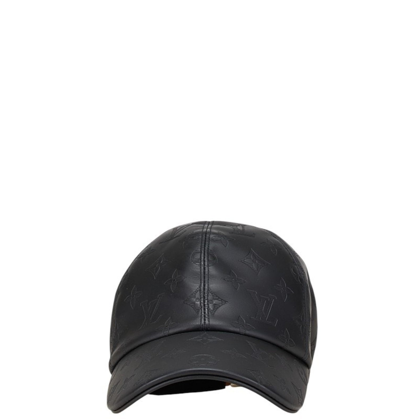 Louis Vuitton Monogram Shadow Cap Size: 58 M76580 Black Leather Cotton Men's LOUIS VUITTON