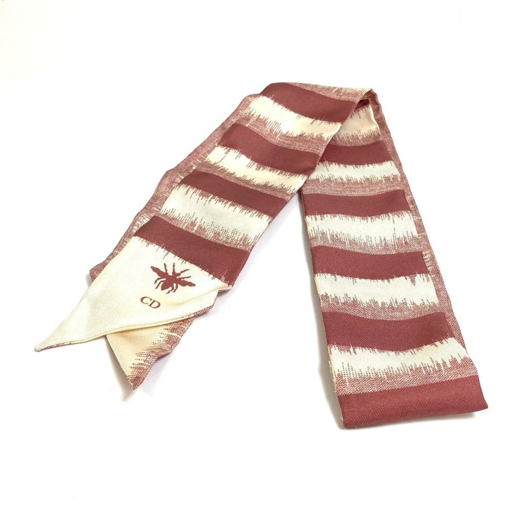 Christian Dior Dior Mitza Scarf Silk Beige x Dusty Pink