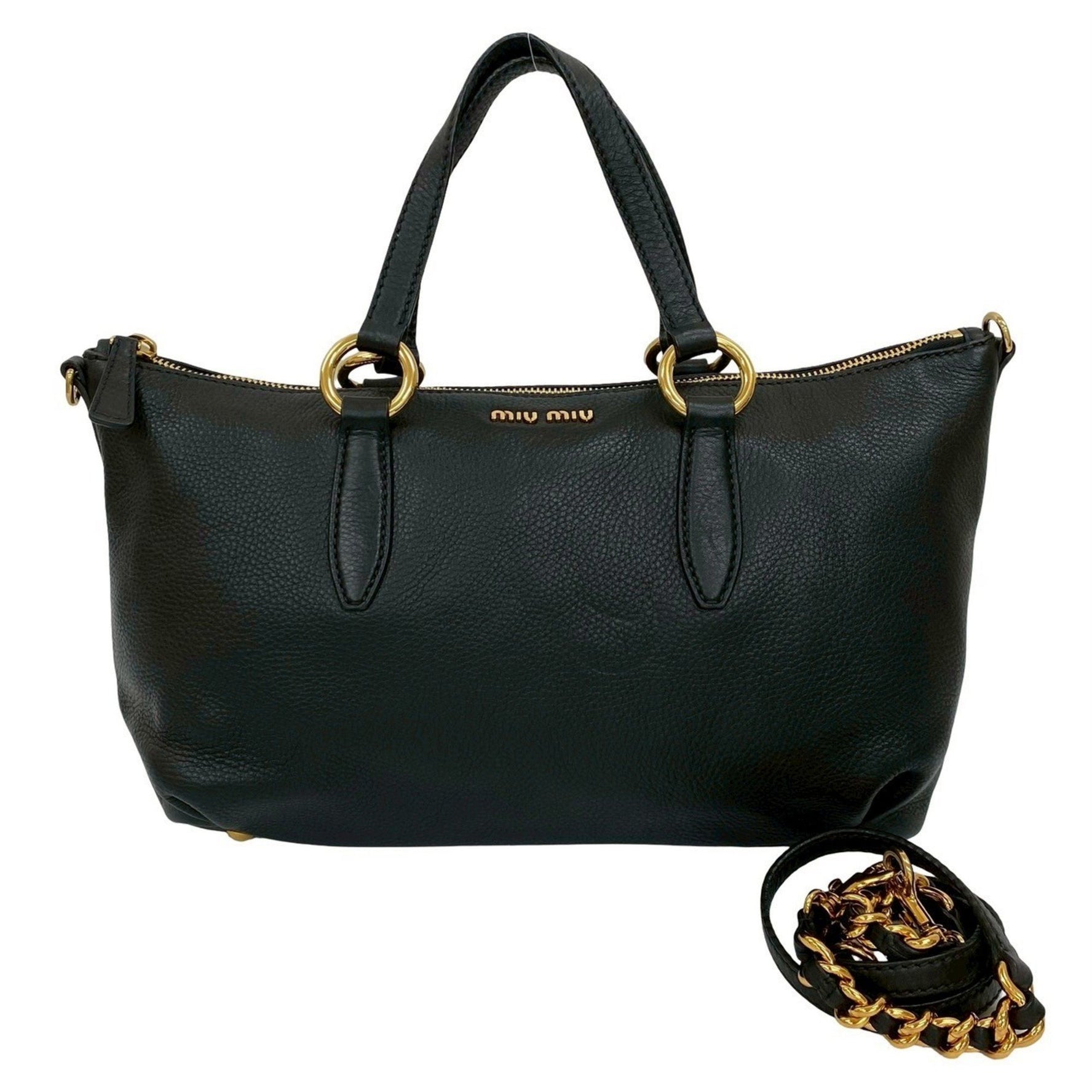 Miu Miu MIUMIU Miu Logo Hardware Leather Genuine Handbag Mini Boston Bag Shoulder 935-9