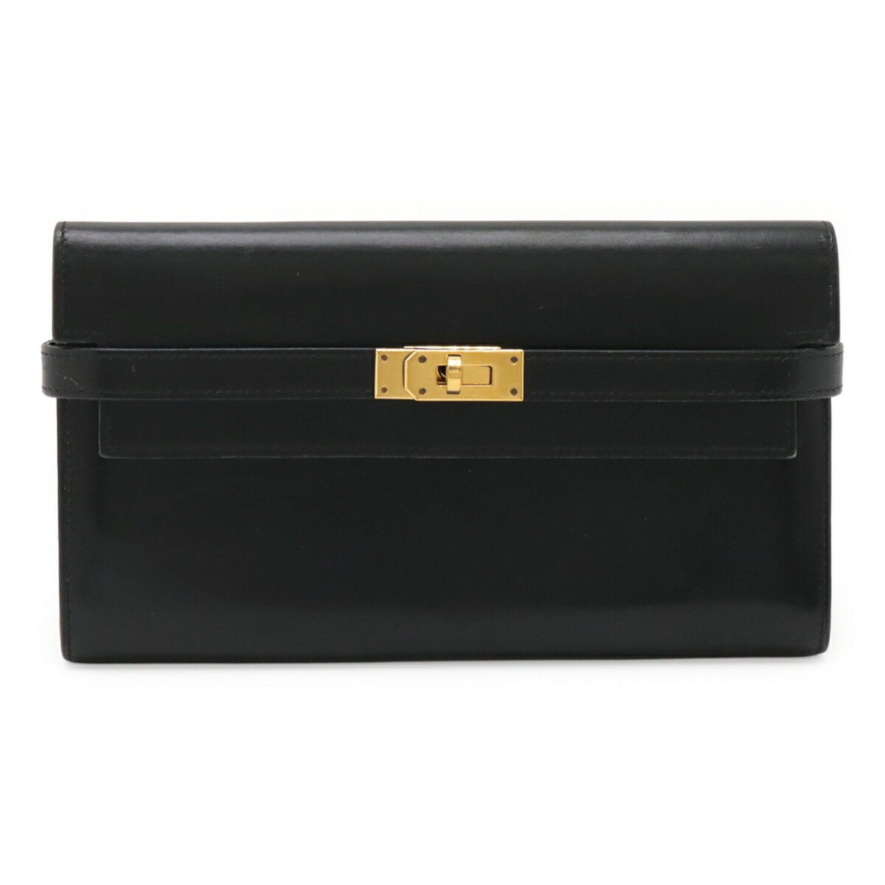 HERMES Kelly Wallet, Long, Bi-fold Box Calf Leather, □L Stamped