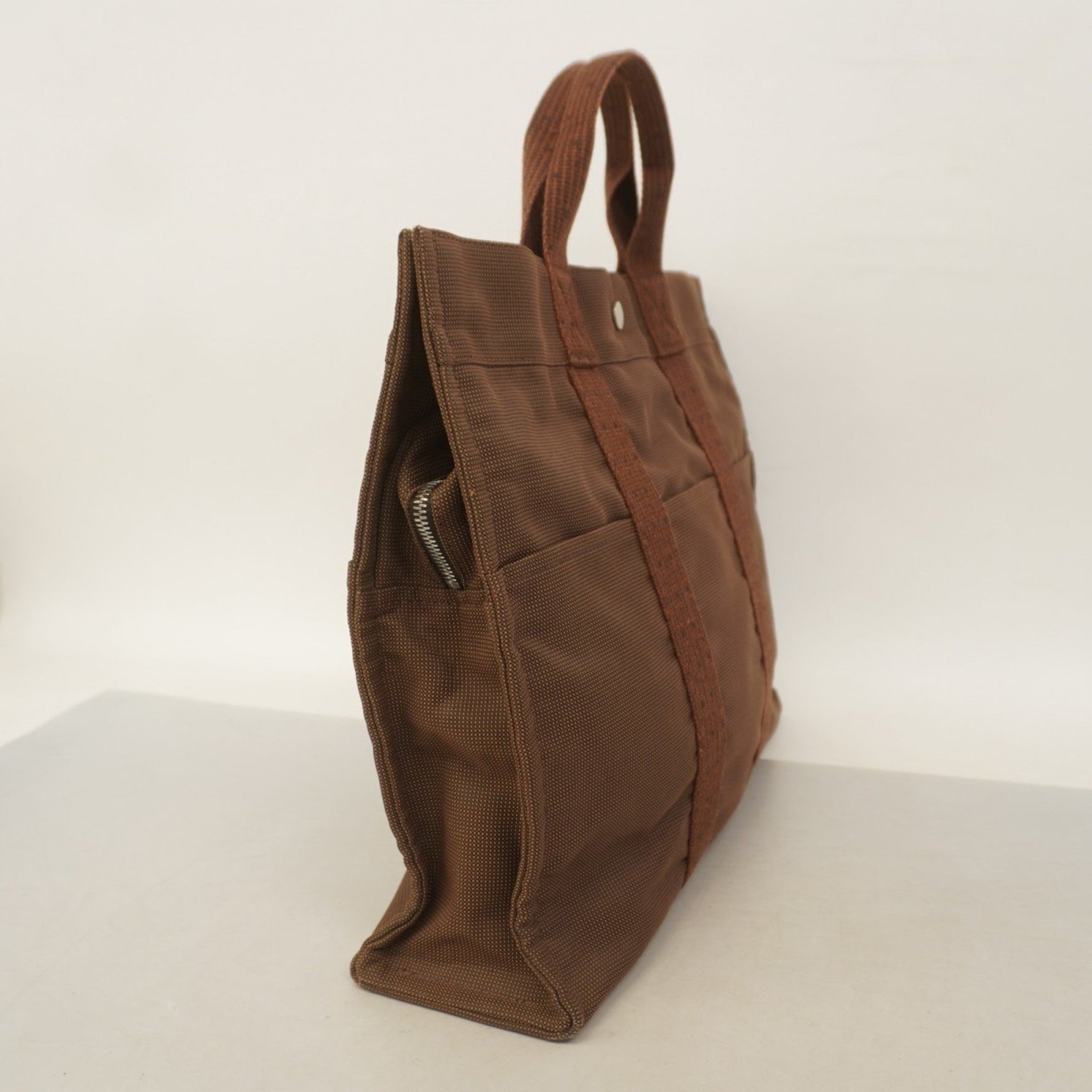 Hermes Hermès Air Line MM Tote Bag, Brown Canvas, Men's and Women's