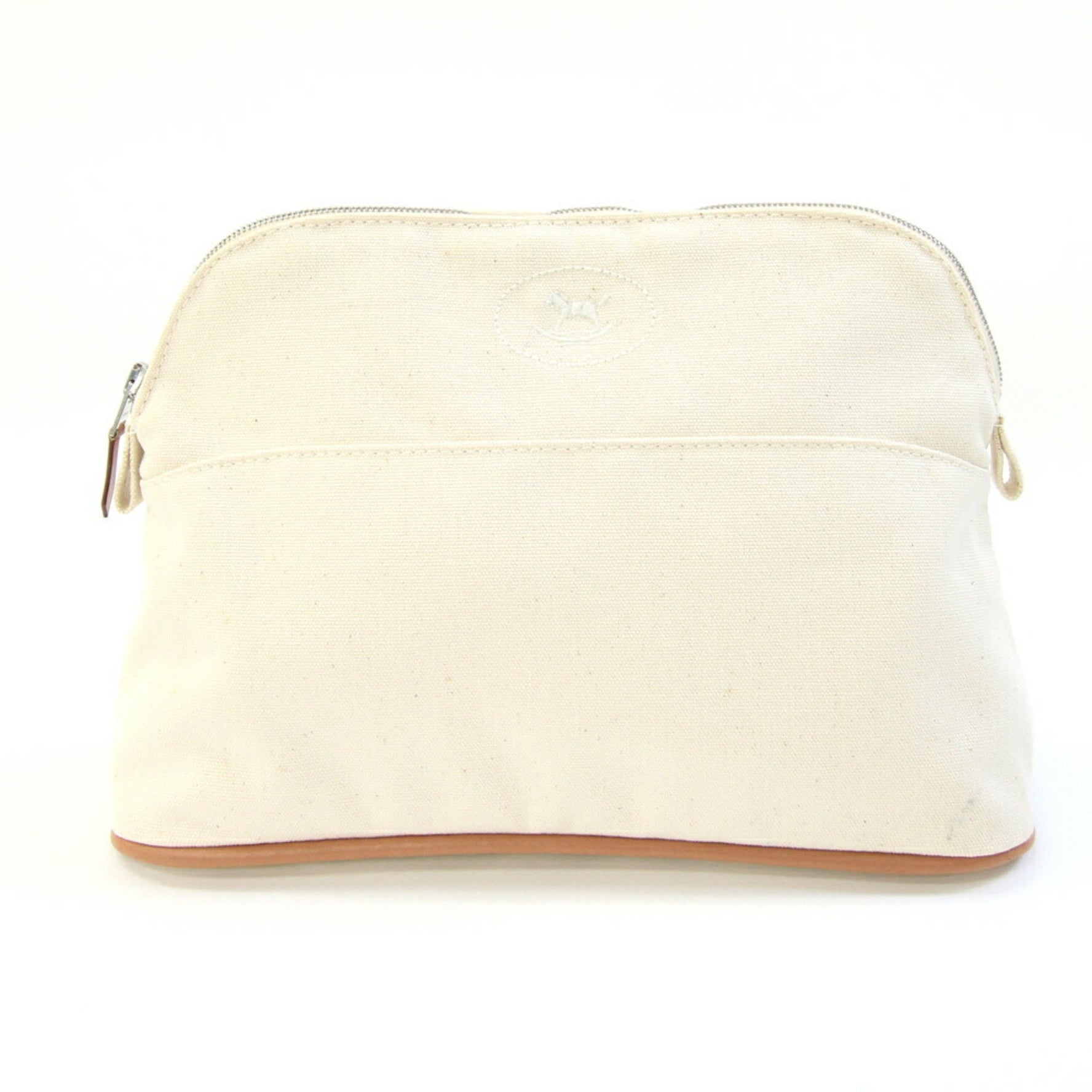 Hermès Bolide Pouch MM Cotton Canvas Makeup H Half-Moon Shape HERMES