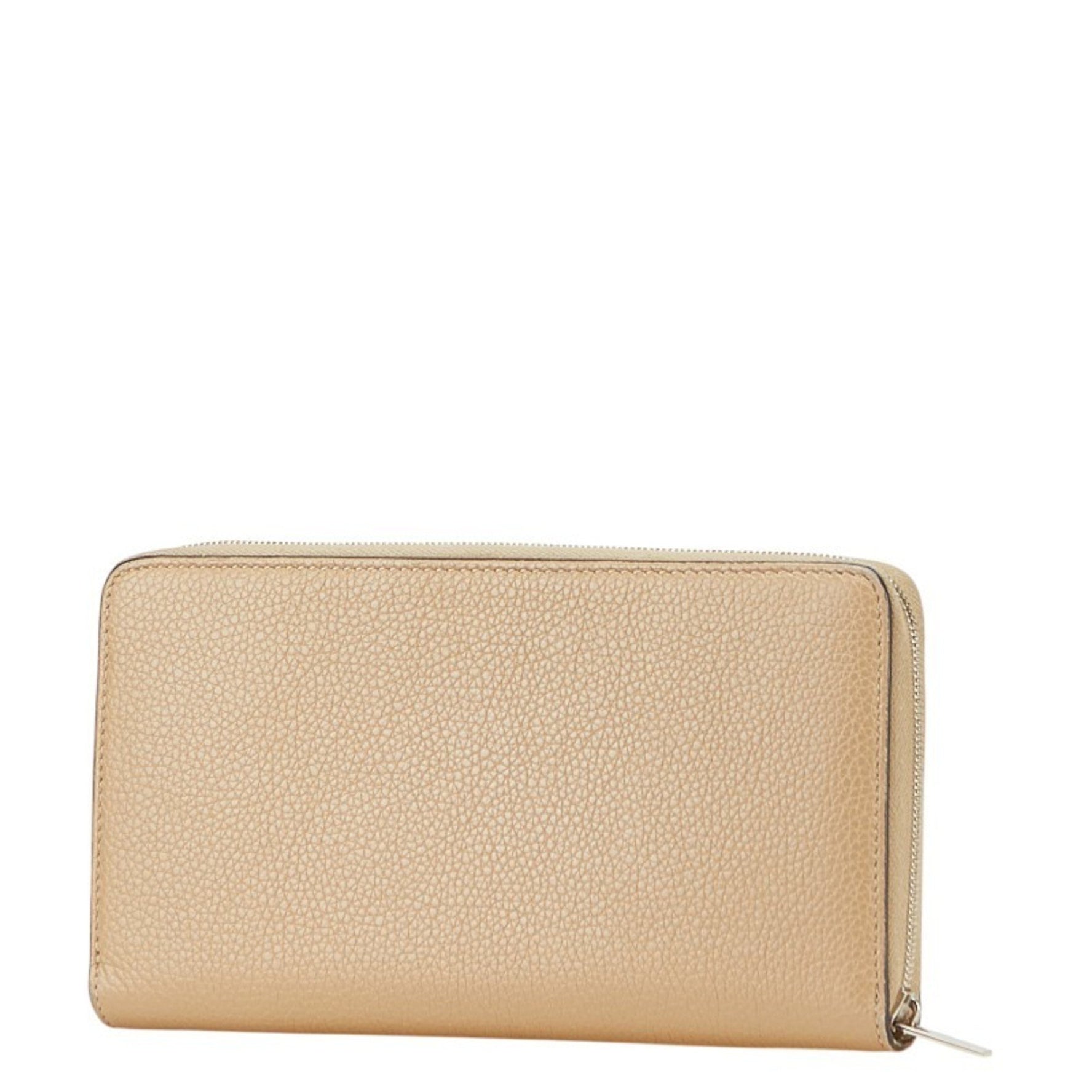 Celine long wallet with round zipper, leather