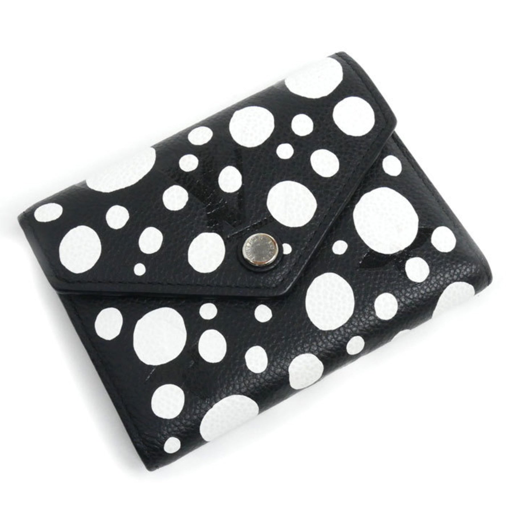Louis Vuitton LV×YK Portefeuille Victorine Tri-fold Wallet Monogram Empreinte Yayoi Kusama Black Noir