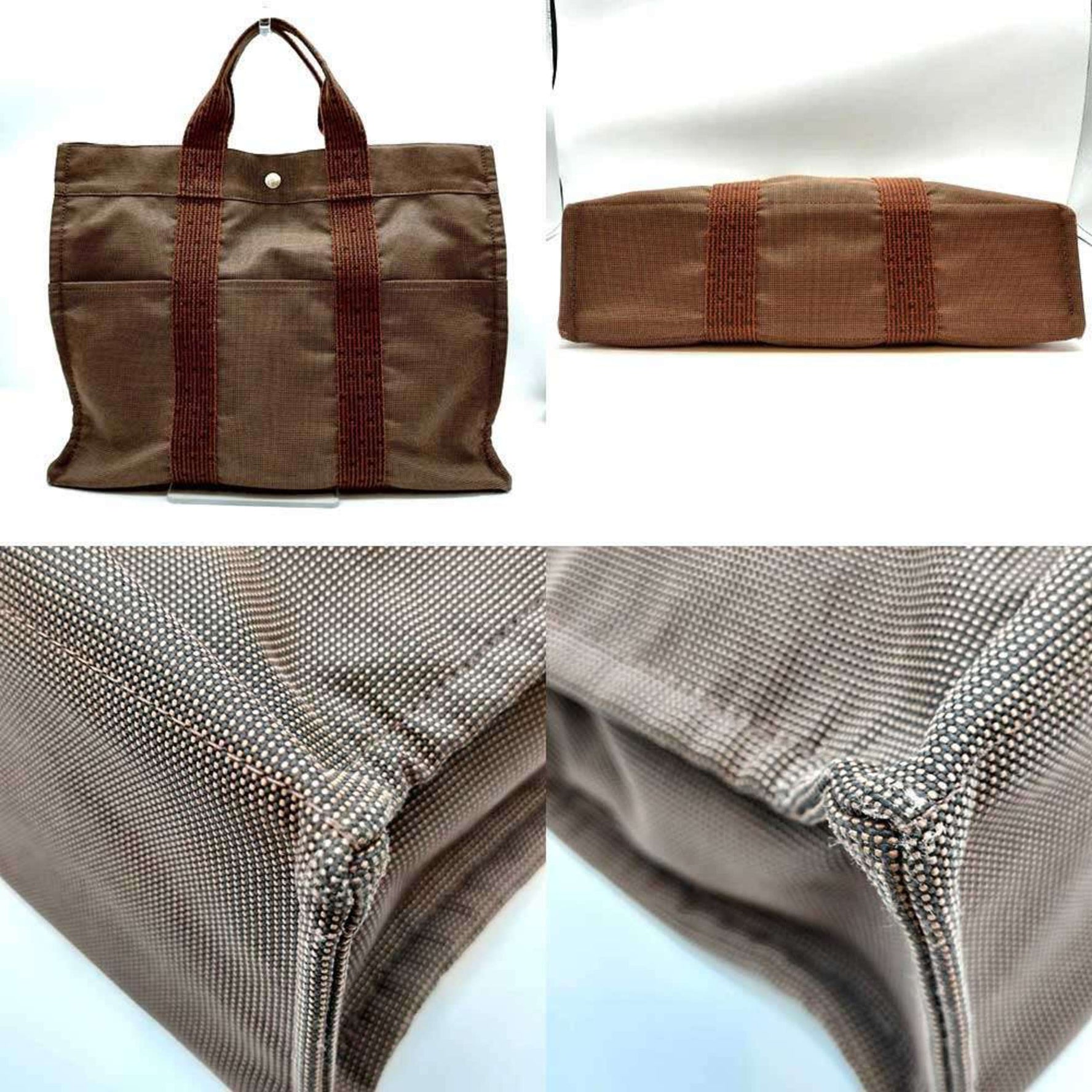 Hermes Air Line Tote MM Canvas Handbag Bag