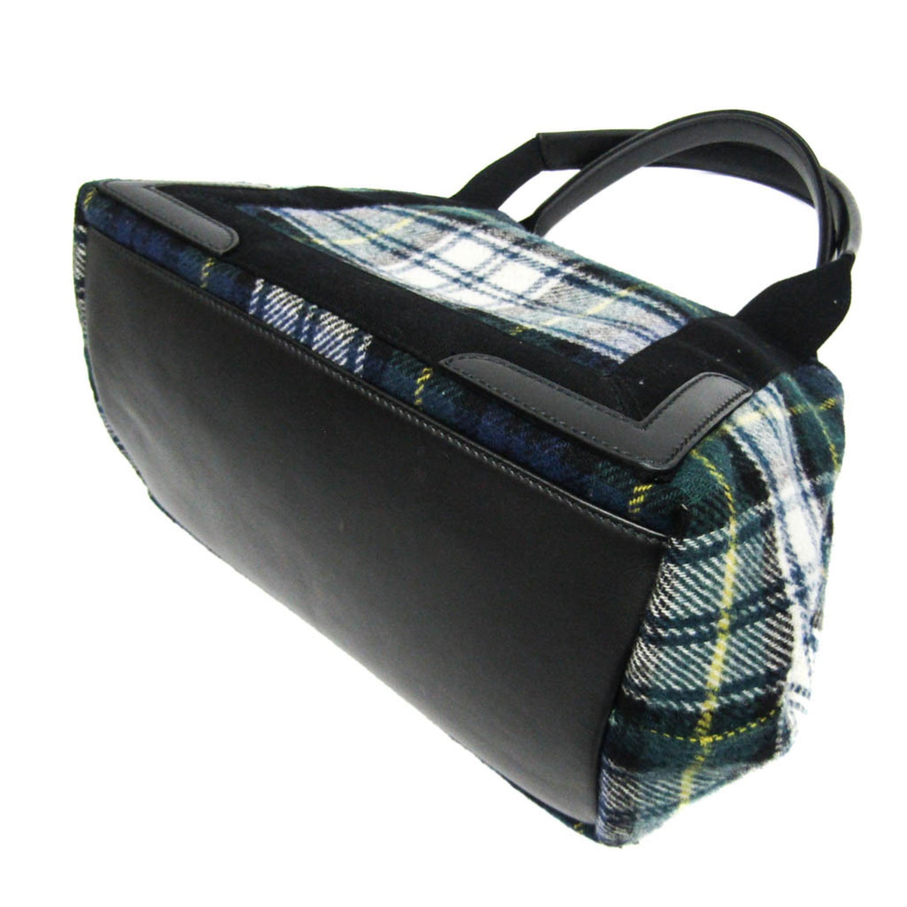 Balenciaga Navy Cabas S Women's Wool,Leather Handbag Black,Green
