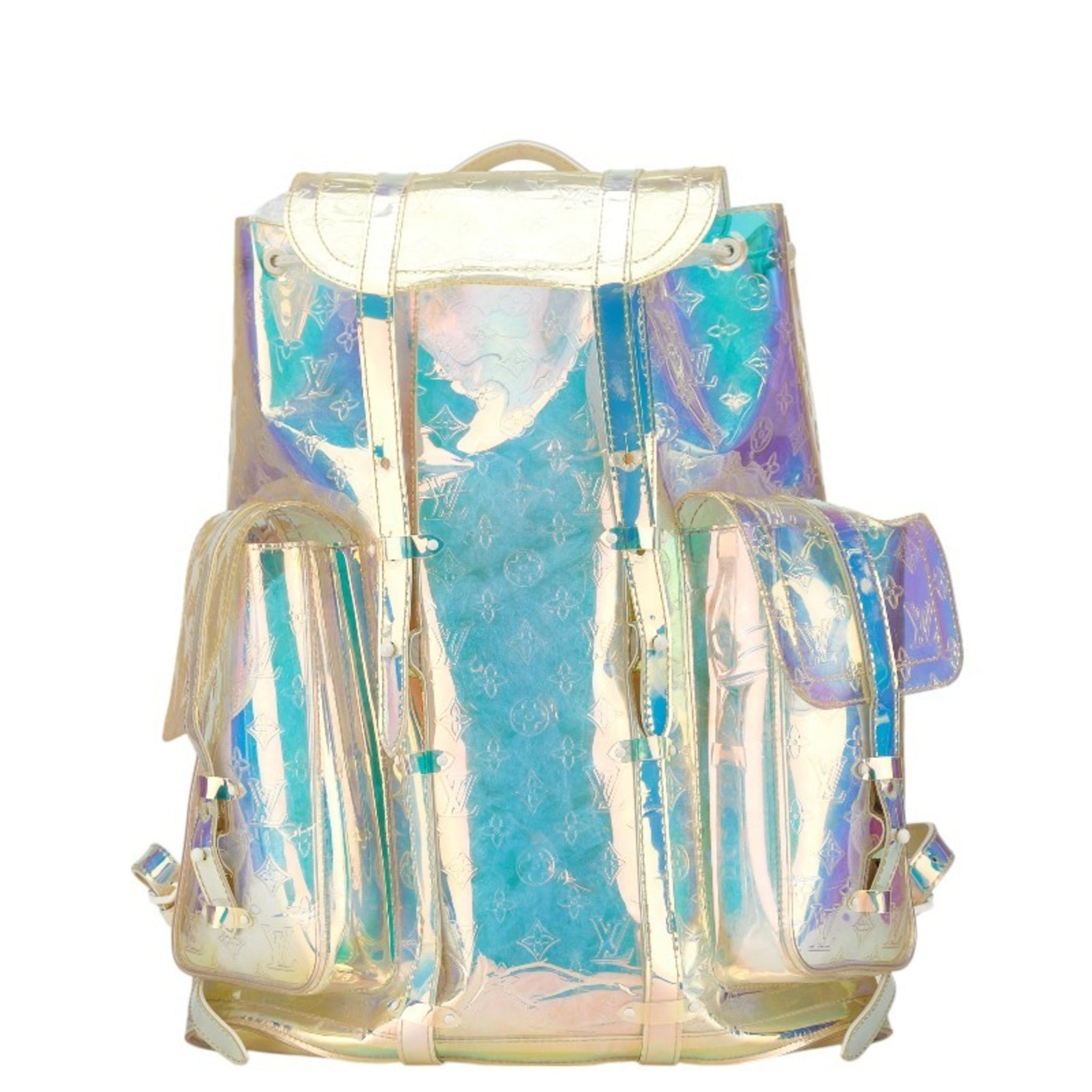 Louis Vuitton Monogram Prism Christopher GM Backpack Transparent PVC Leather