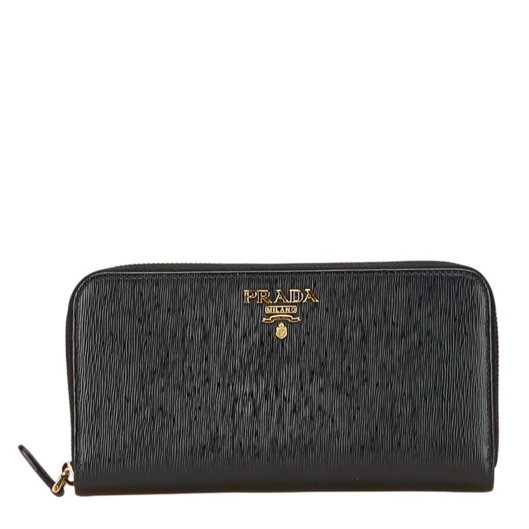 Prada logo long wallet in leather