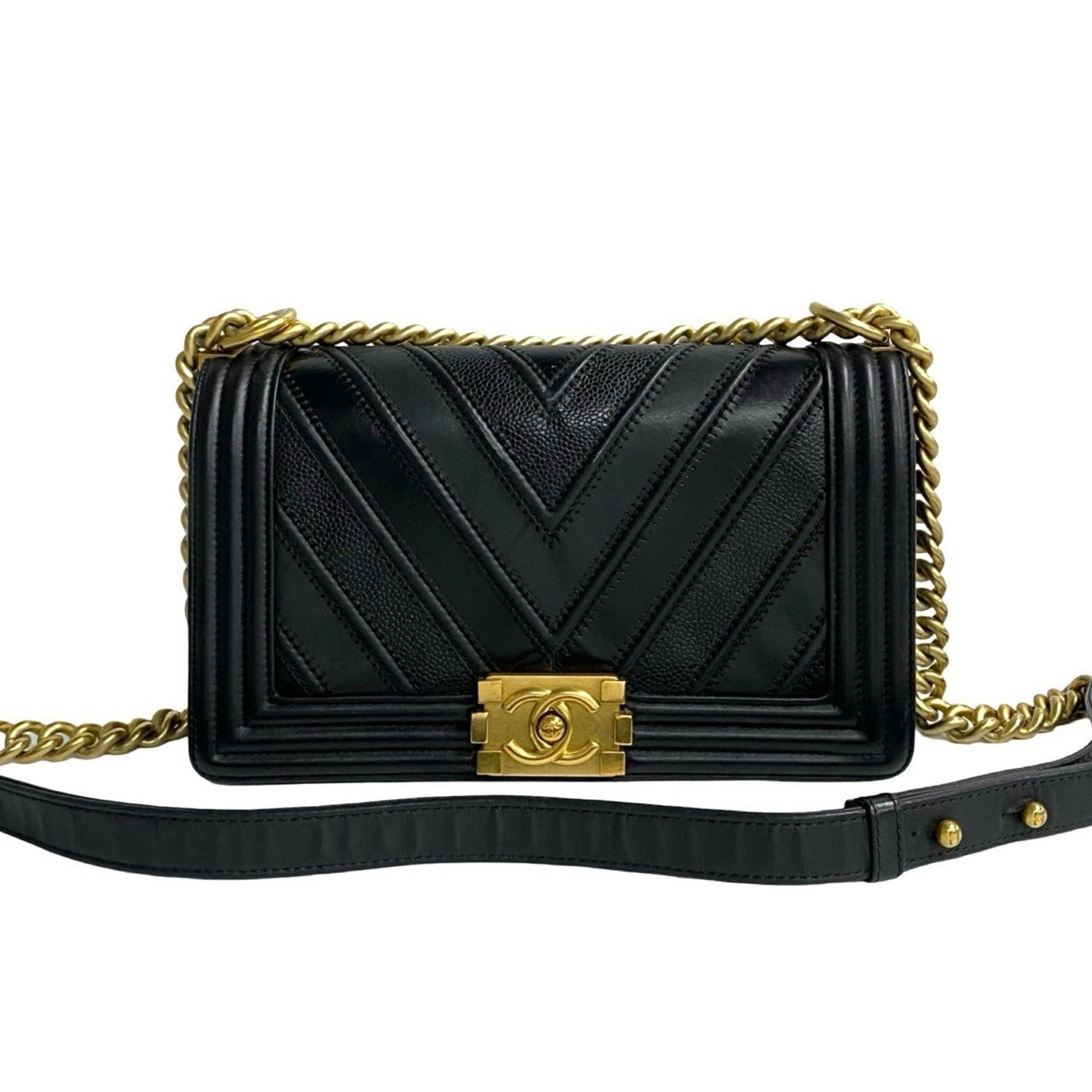 CHANEL Boy Leather Mini Shoulder Bag/Handbag in