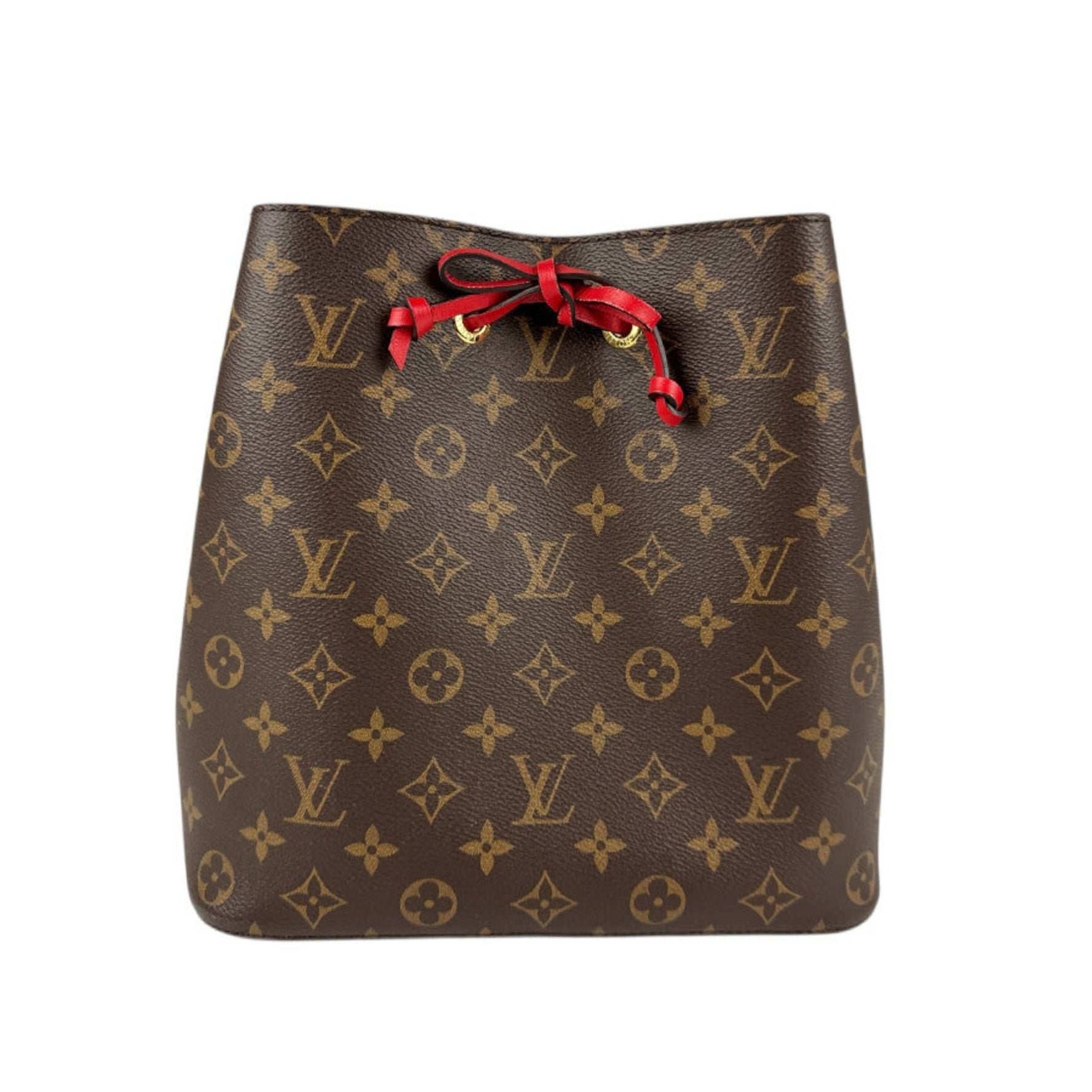 Louis Vuitton Shoulder Bag Monogram NeoNoe MM Canvas Brown Red Gold