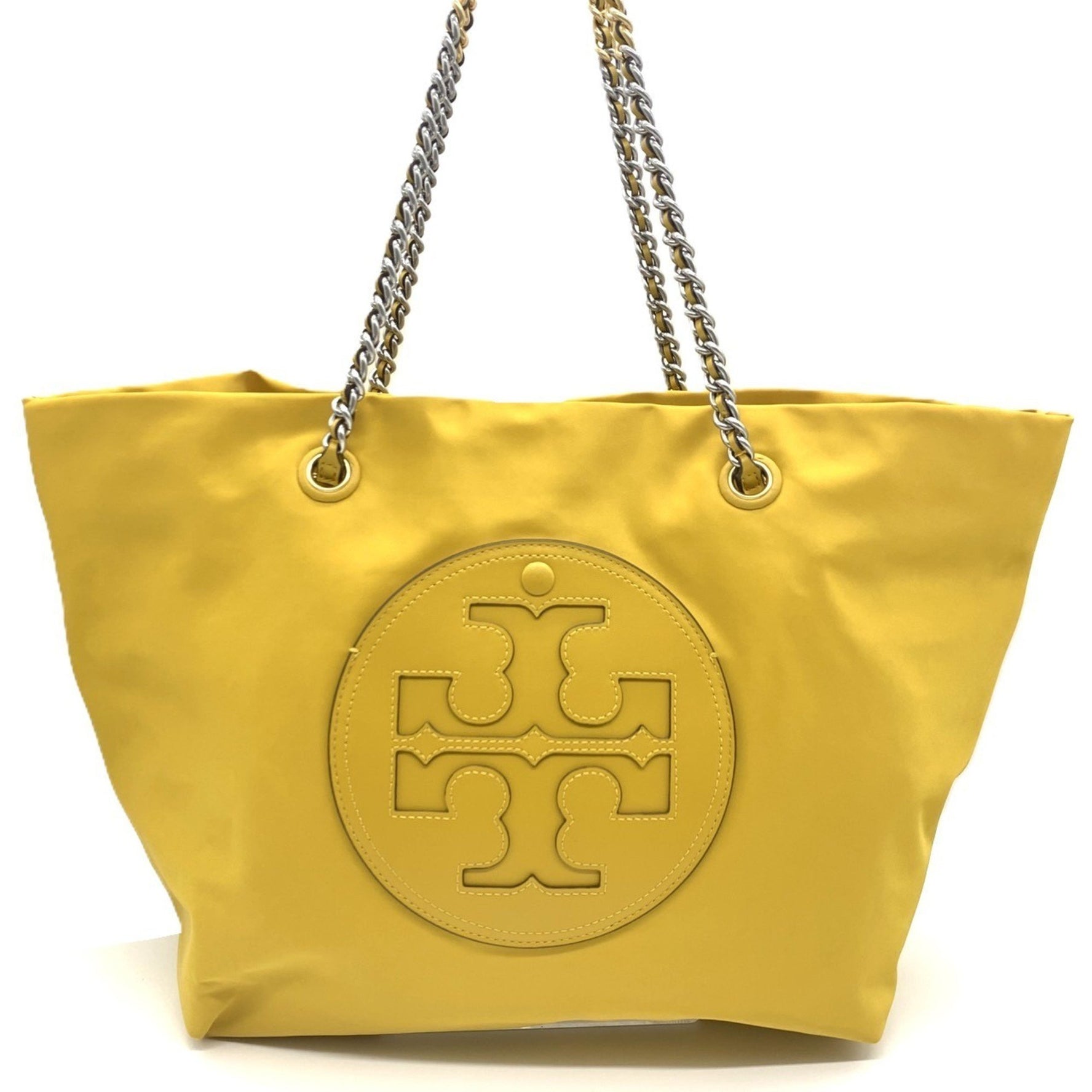 Tory Burch Ella Chain Tote in Yellow Nylon,
