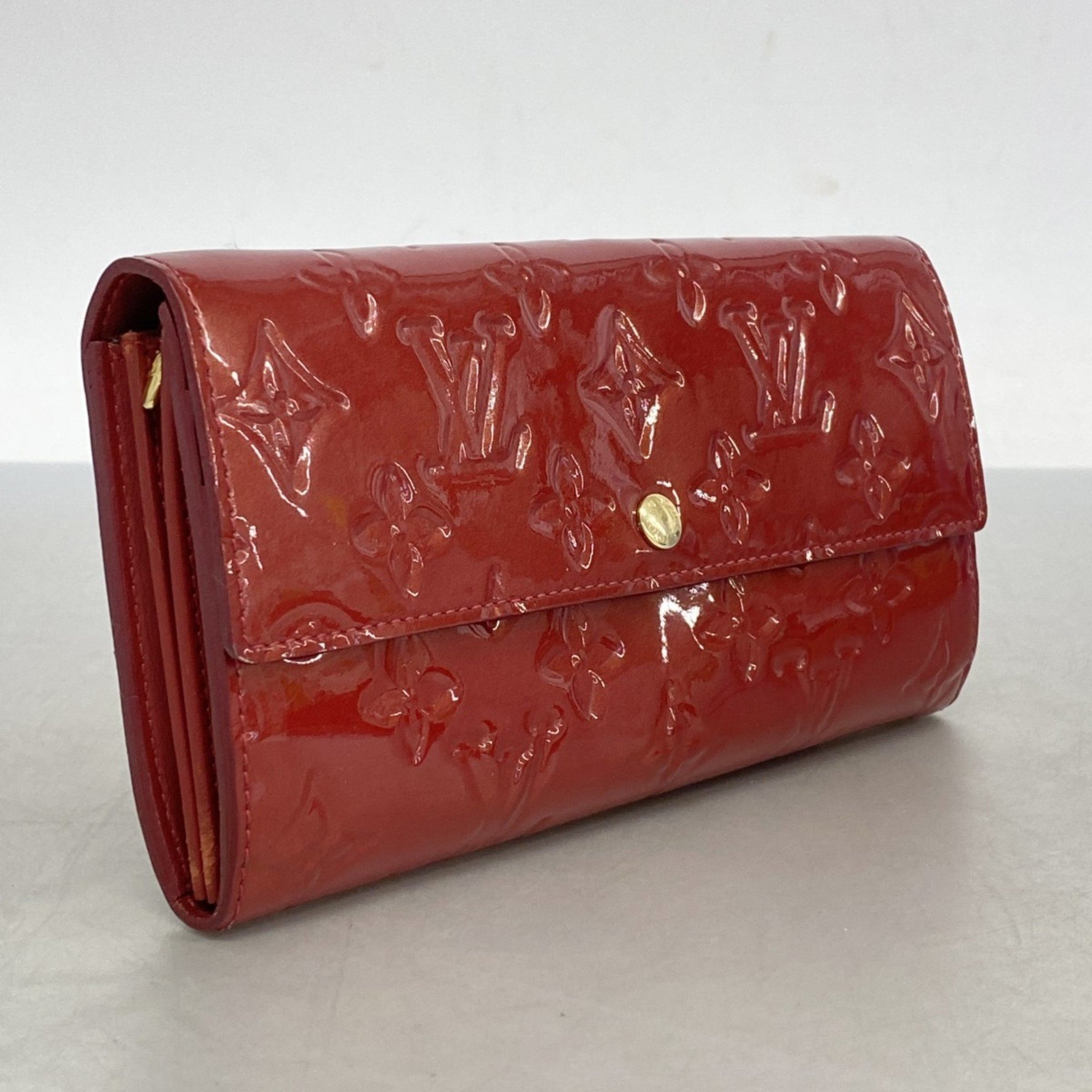 Louis Vuitton Vernis Portefeuille Sarah Long Wallet M93530 Pomme d'Amour Women's P1149335