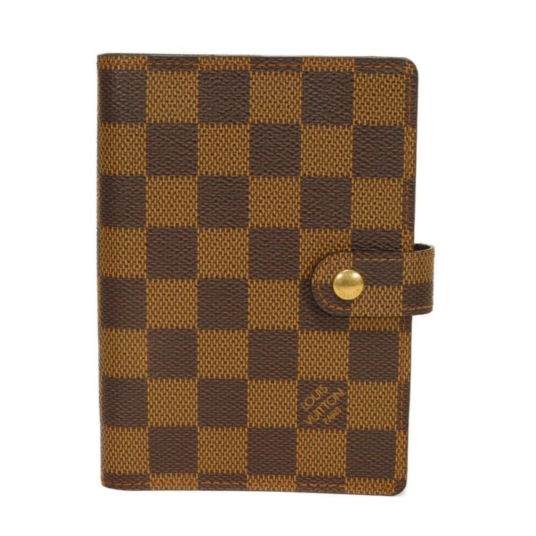 Louis Vuitton Agenda PM Planner Cover, Brown, Checkered Pattern, Damier Ebene Leather Card Case, Men's/Women's