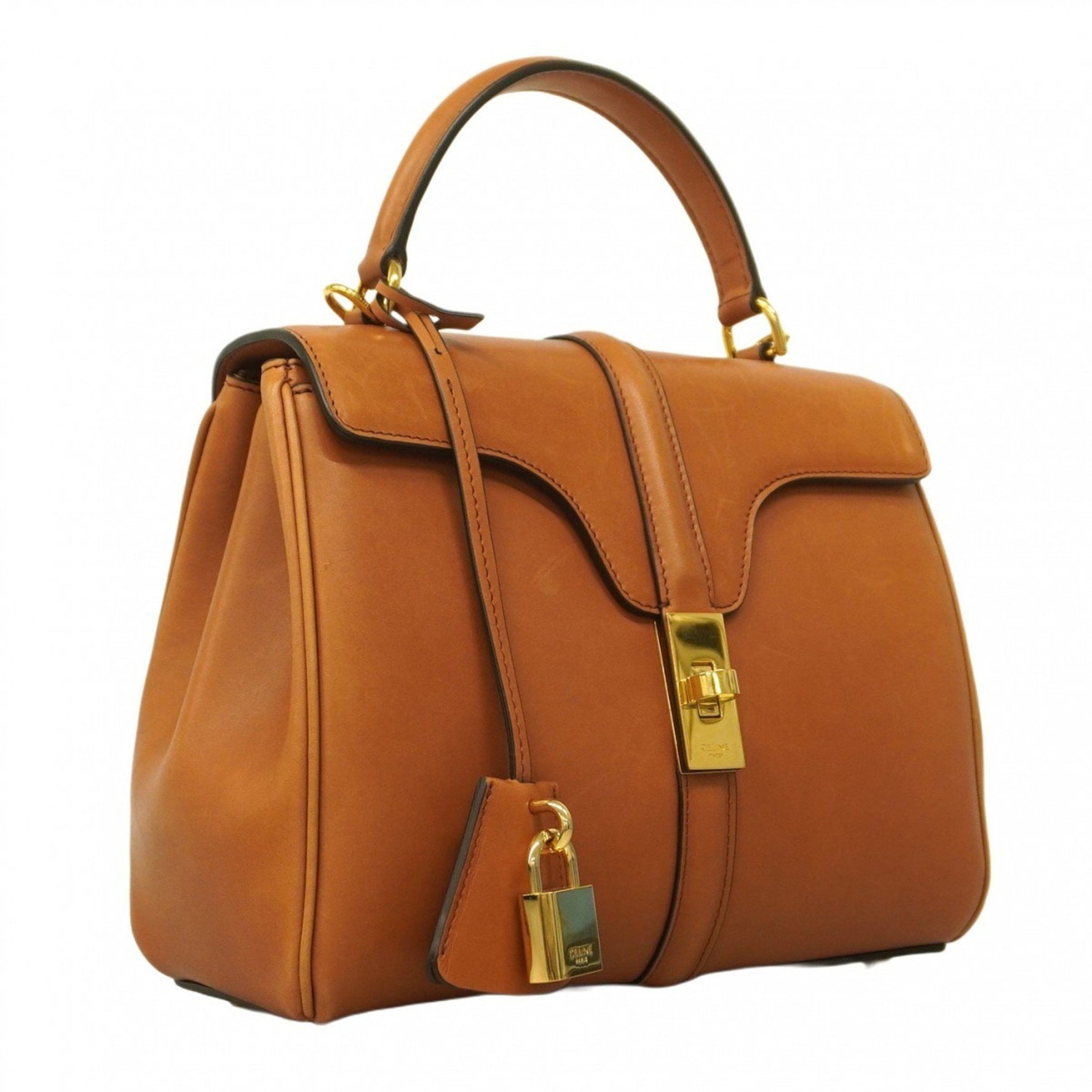 Celine Sèze handbag in light brown leather