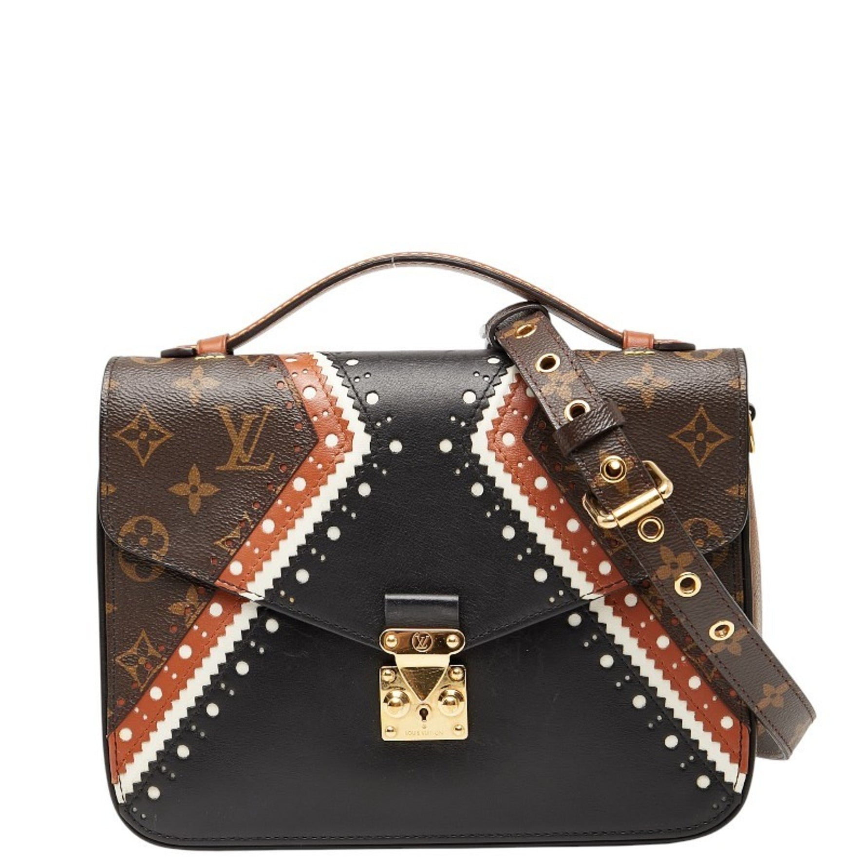 Louis Vuitton Monogram Reverse Pochette Metis MM Handbag/Shoulder Bag Brown/Black Leather LOUIS VUITTON