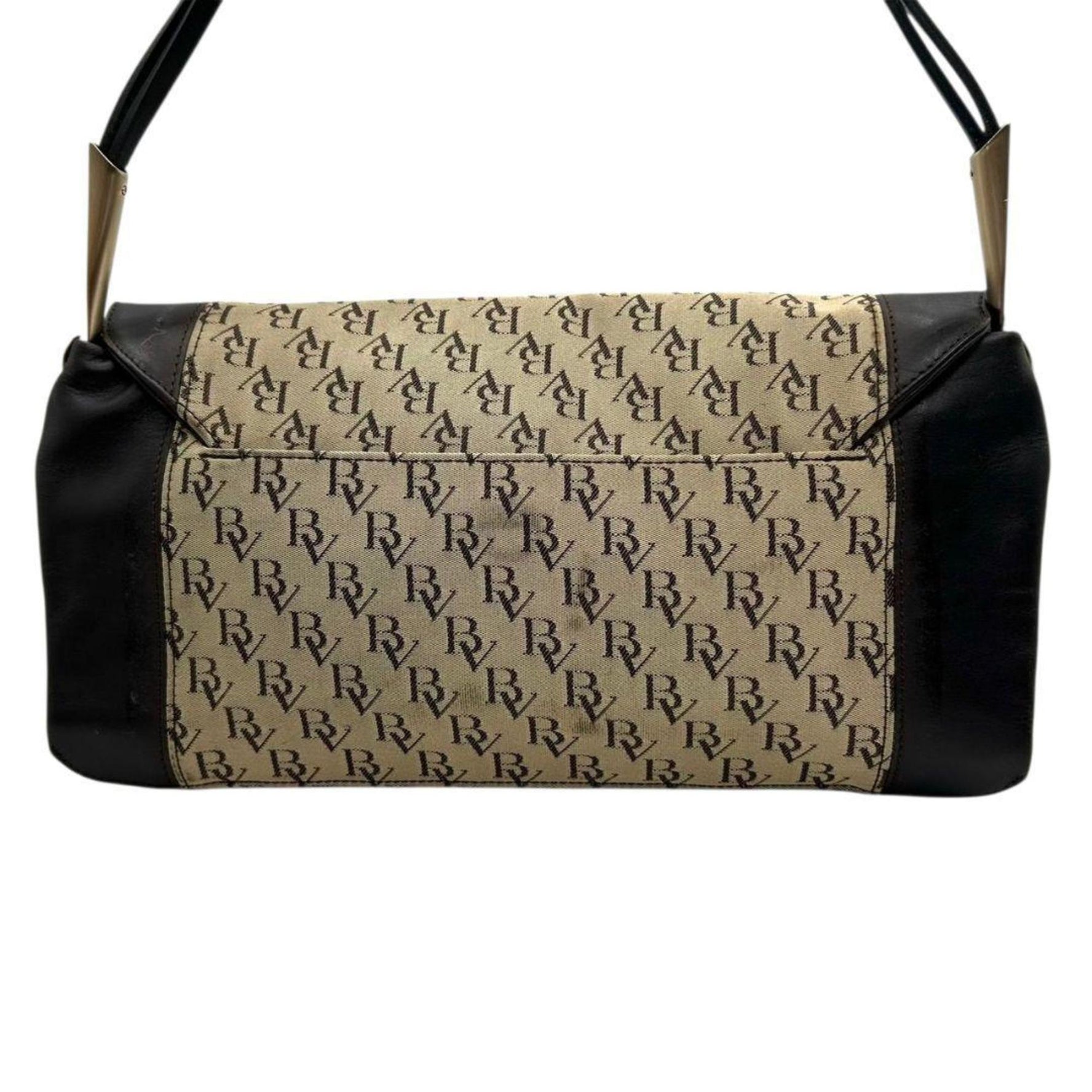Bottega Veneta Monogram Canvas and Leather Shoulder Bag in Brown with Flap Card Holder