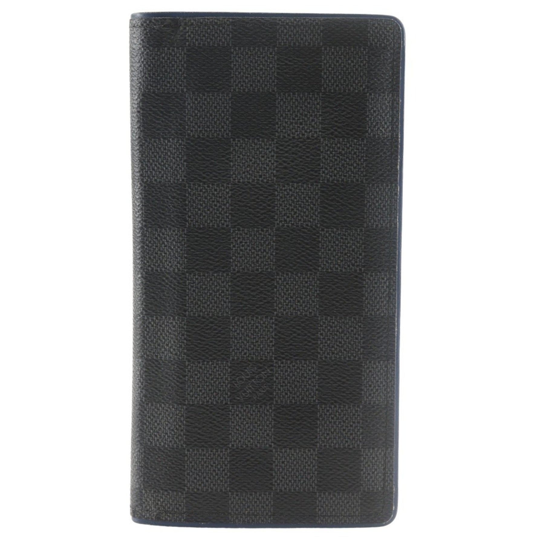 Louis Vuitton Brazza Portefeuille Long Wallet Damier Graphite Canvas Neptune, Made in France, 2015, Open