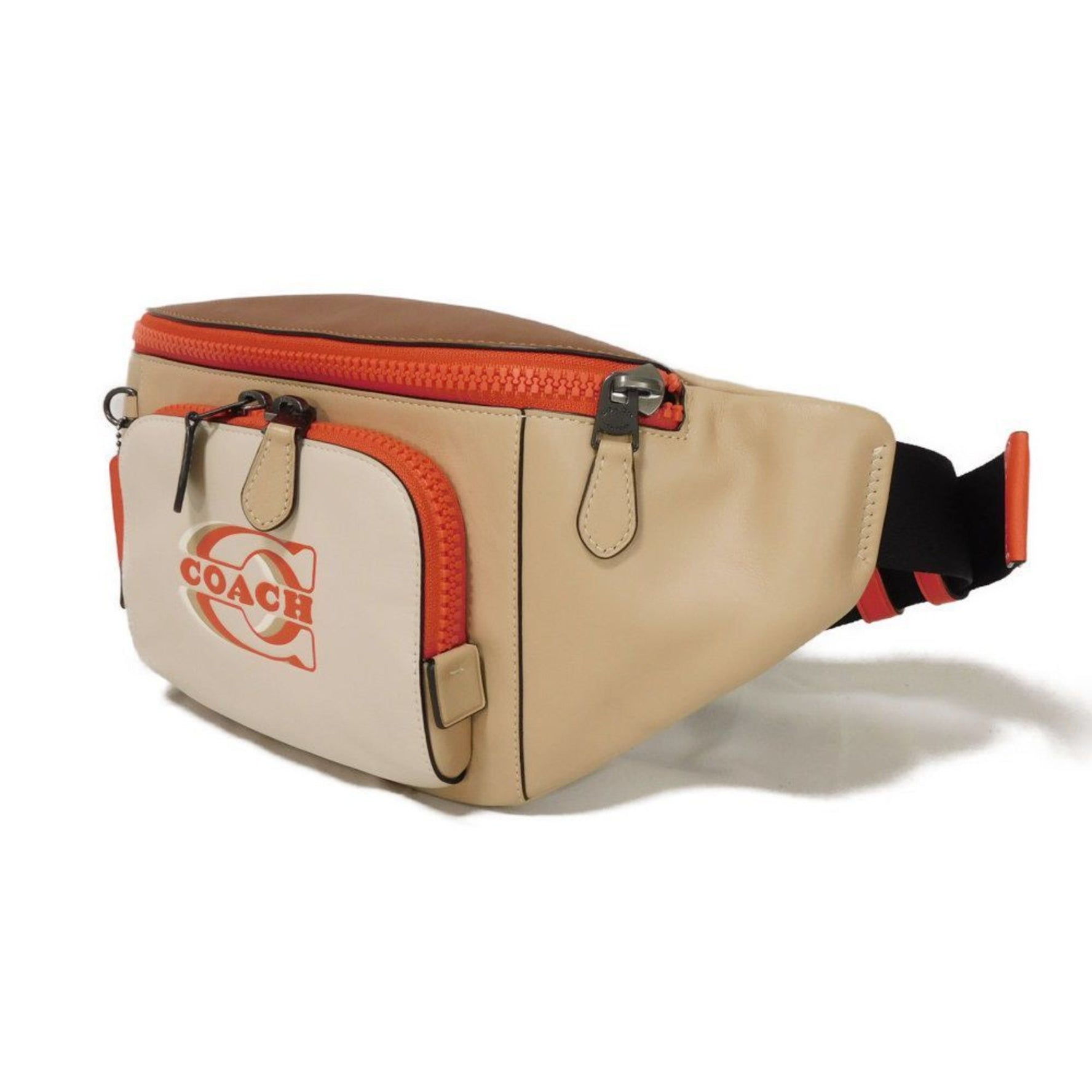 Coach Body Bag Truck Belt Current C Mark Color Block Multi Smooth Calf Unused Embossed Stamp