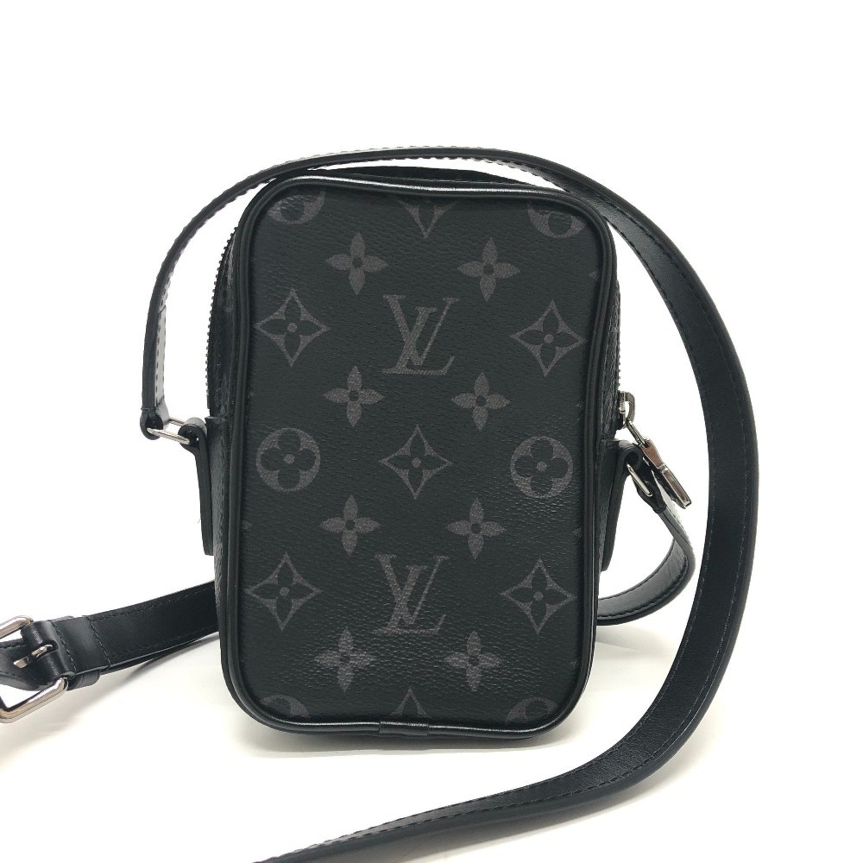 LOUIS VUITTON M45928 Danube PPM Trunk Print Shoulder Bag Monogram Eclipse Canvas Men's Black