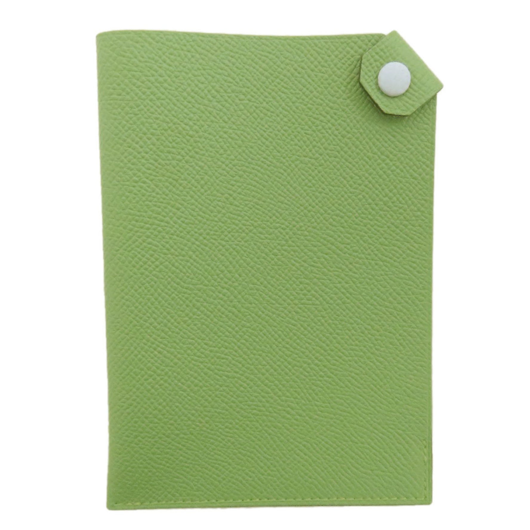 Hermes Hermès Tarmac PM Passport Case, Vert Cricket, Silver Hardware, Accessory Pouch, Epson