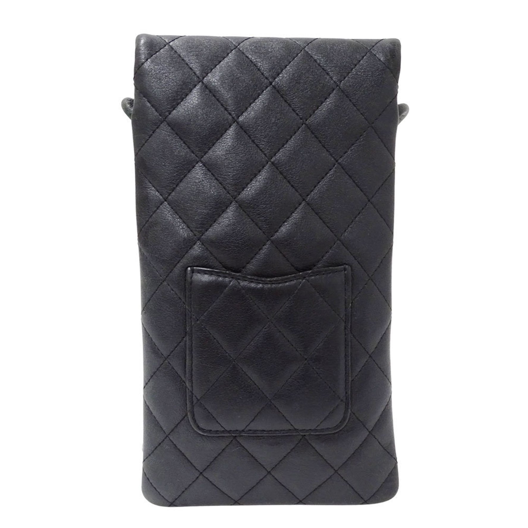 Chanel Cambon Shoulder Bag, Leather with Silver Hardware, Crossbody Pochette, Mini Logo