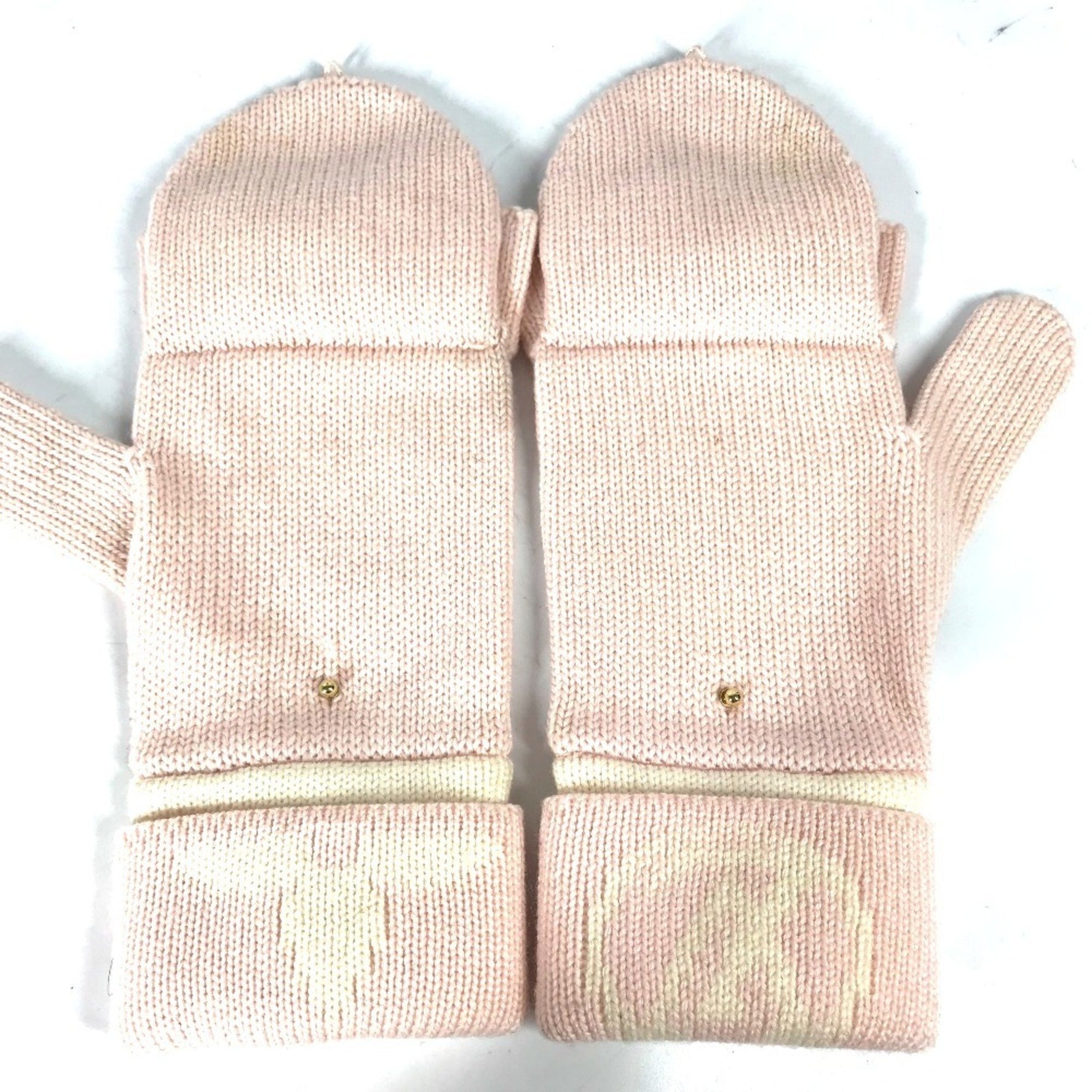 LOUIS VUITTON M70767 Two-tone Gon Morning Ram Monogram Mittens, Fingerless, 2-Way Wool Gloves, Women's, Pink