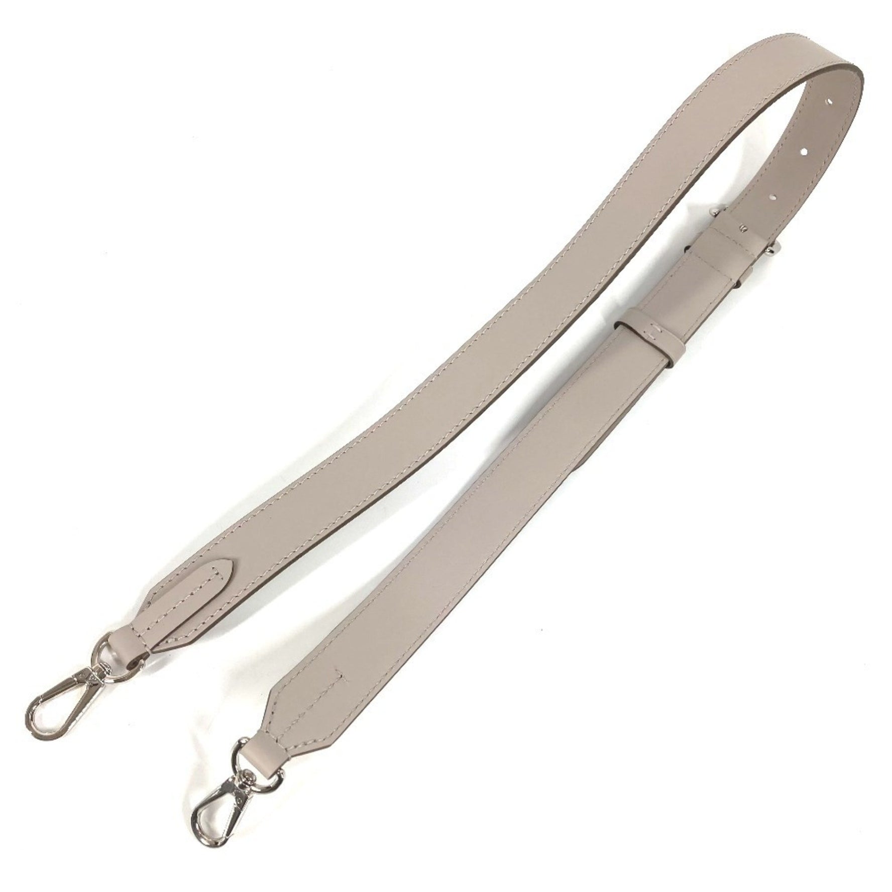 LOUIS VUITTON Louis Vuitton Shoulder Strap, Leather, Light Gray, Like New
