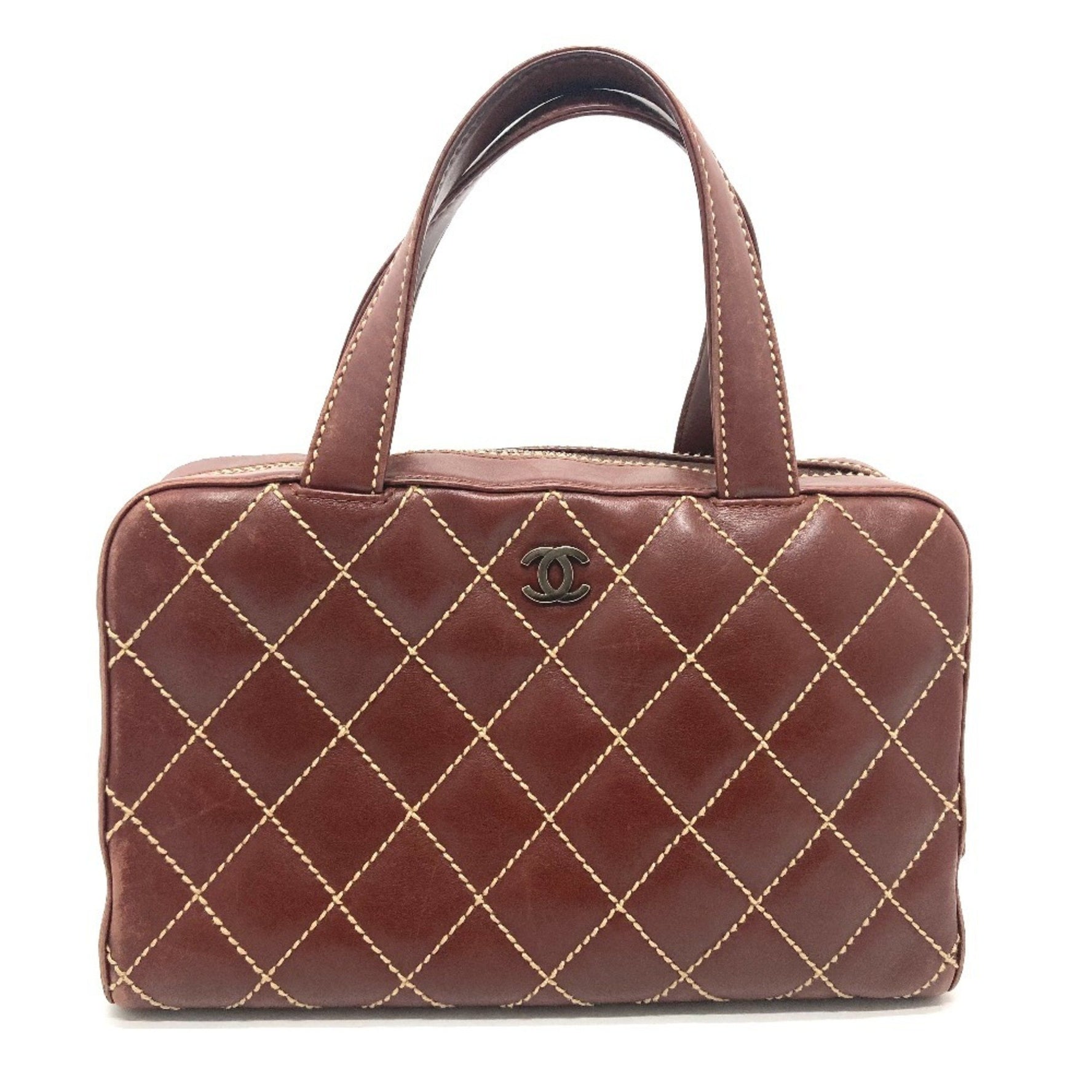 CHANEL CC Coco Mark Wild Stitch Vintage Handbag in Calfskin