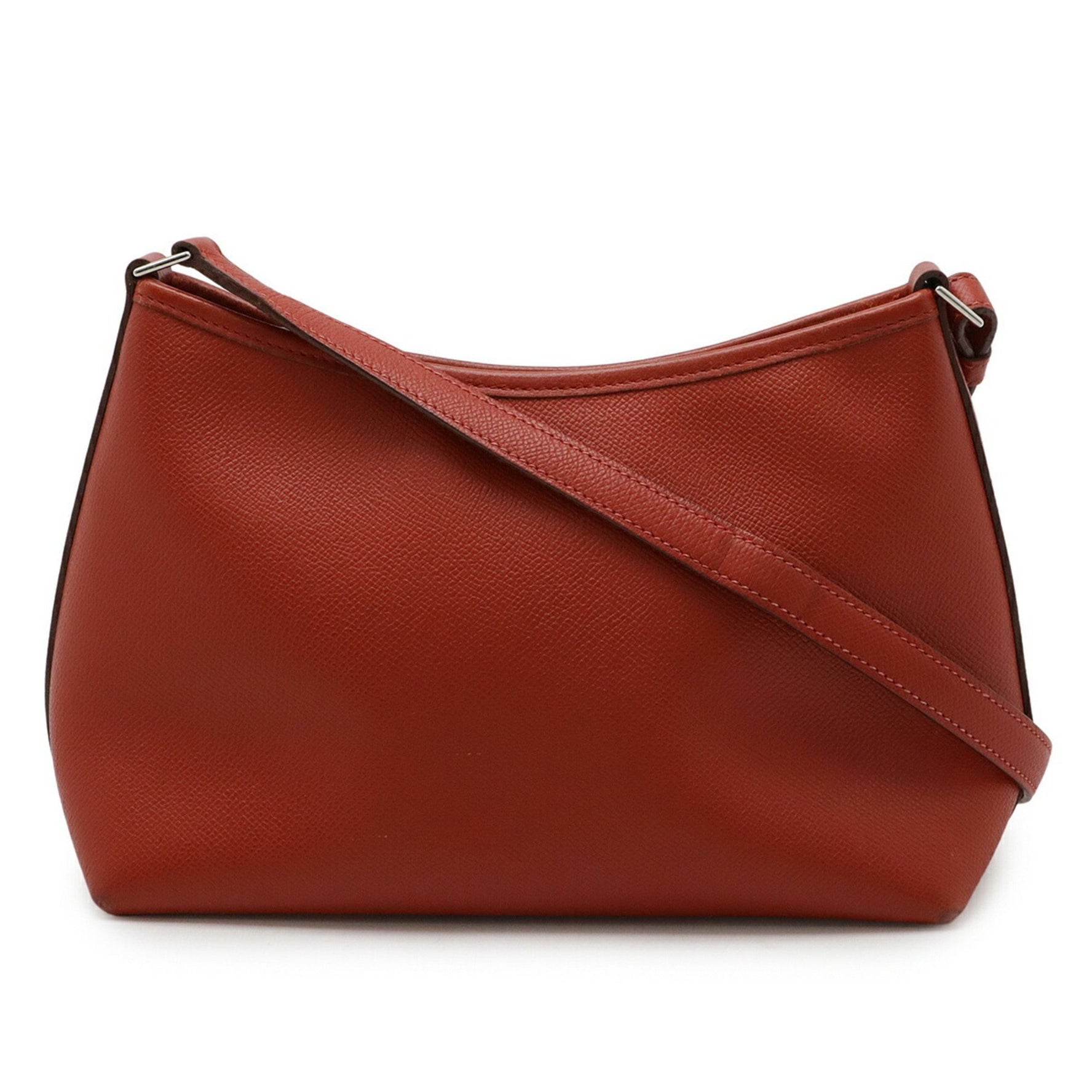 HERMES Berlingo PM Shoulder Bag, Epsom Leather, Red, H Stamp