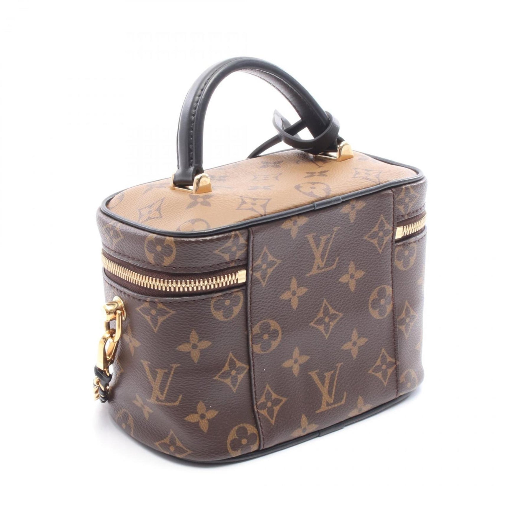 Louis Vuitton Vanity NV PM Handbag, Coated Canvas and Leather, Monogram Reverse, Brown Black