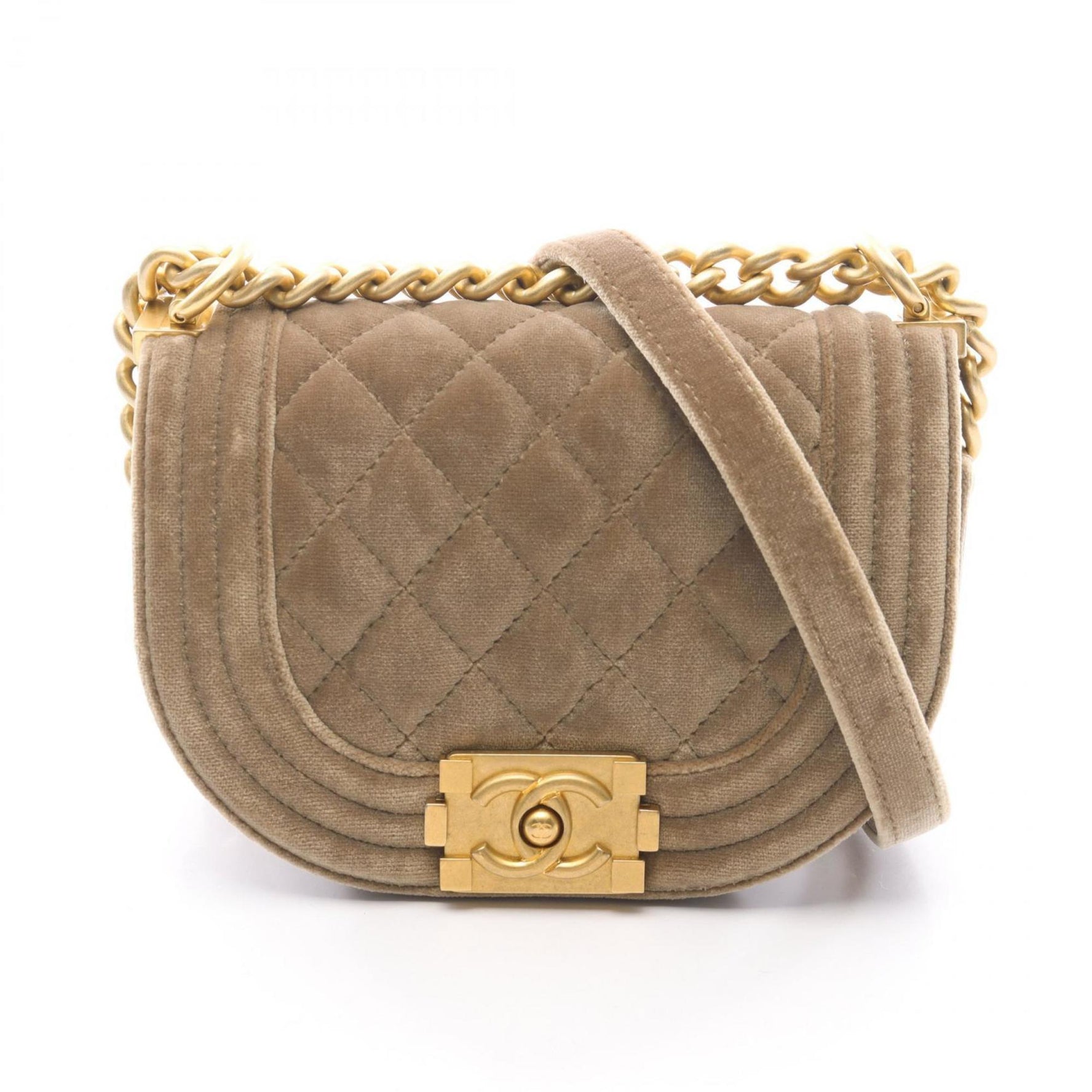 CHANEL Boy Mini Matelasse Shoulder Bag, Fabric