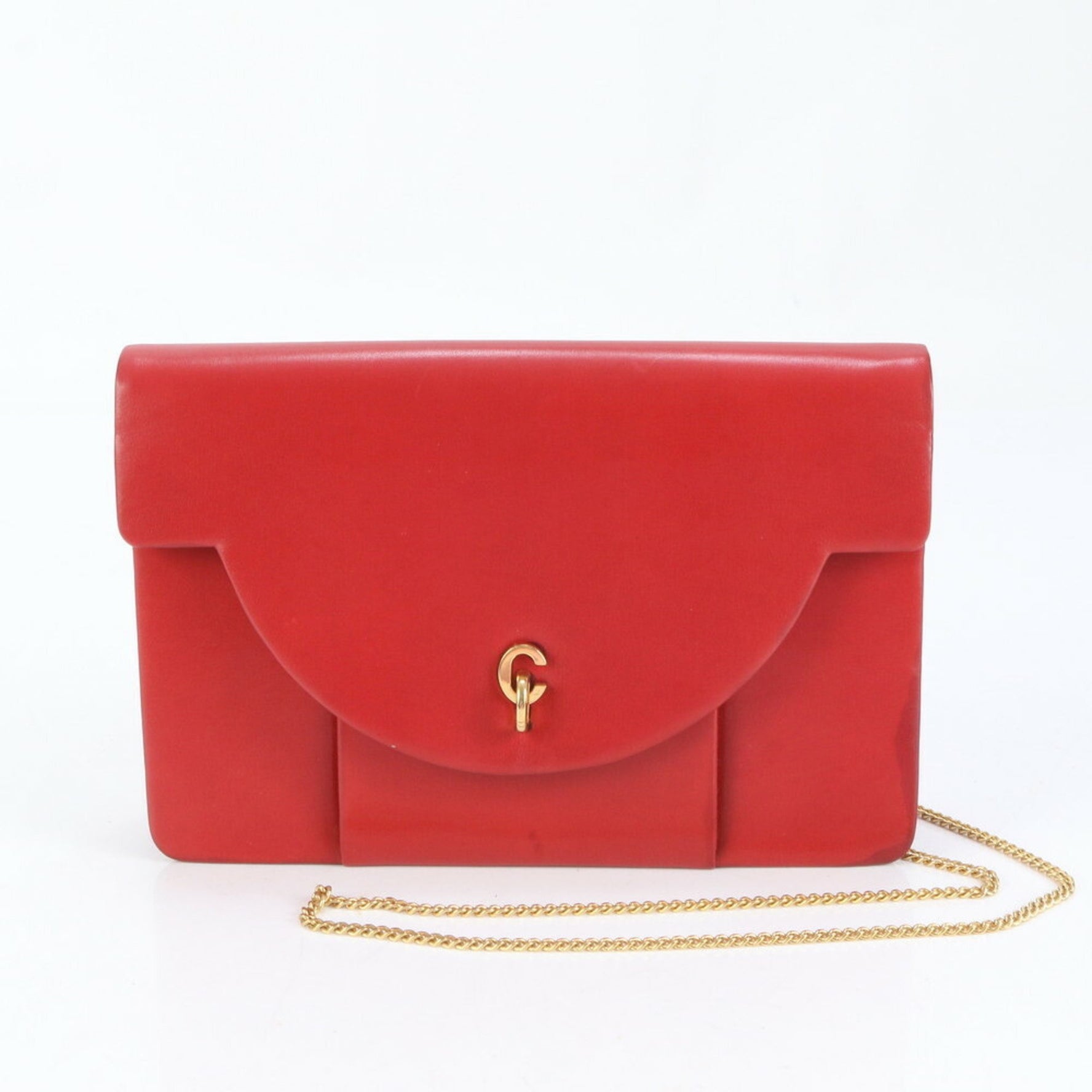 Christian Dior Leather Gold Chain Shoulder Bag Handbag Tote Women's