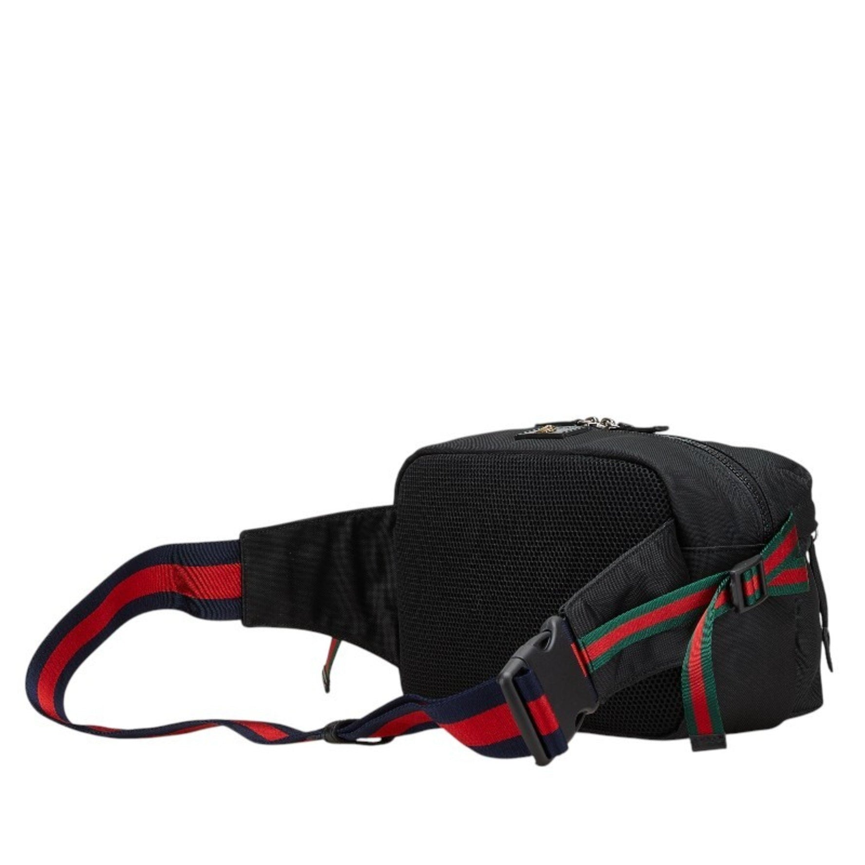 Gucci Sherry Line Tiger Embroidery Body Bag/Waist Bag Black Canvas and Leather Women's GUCCI