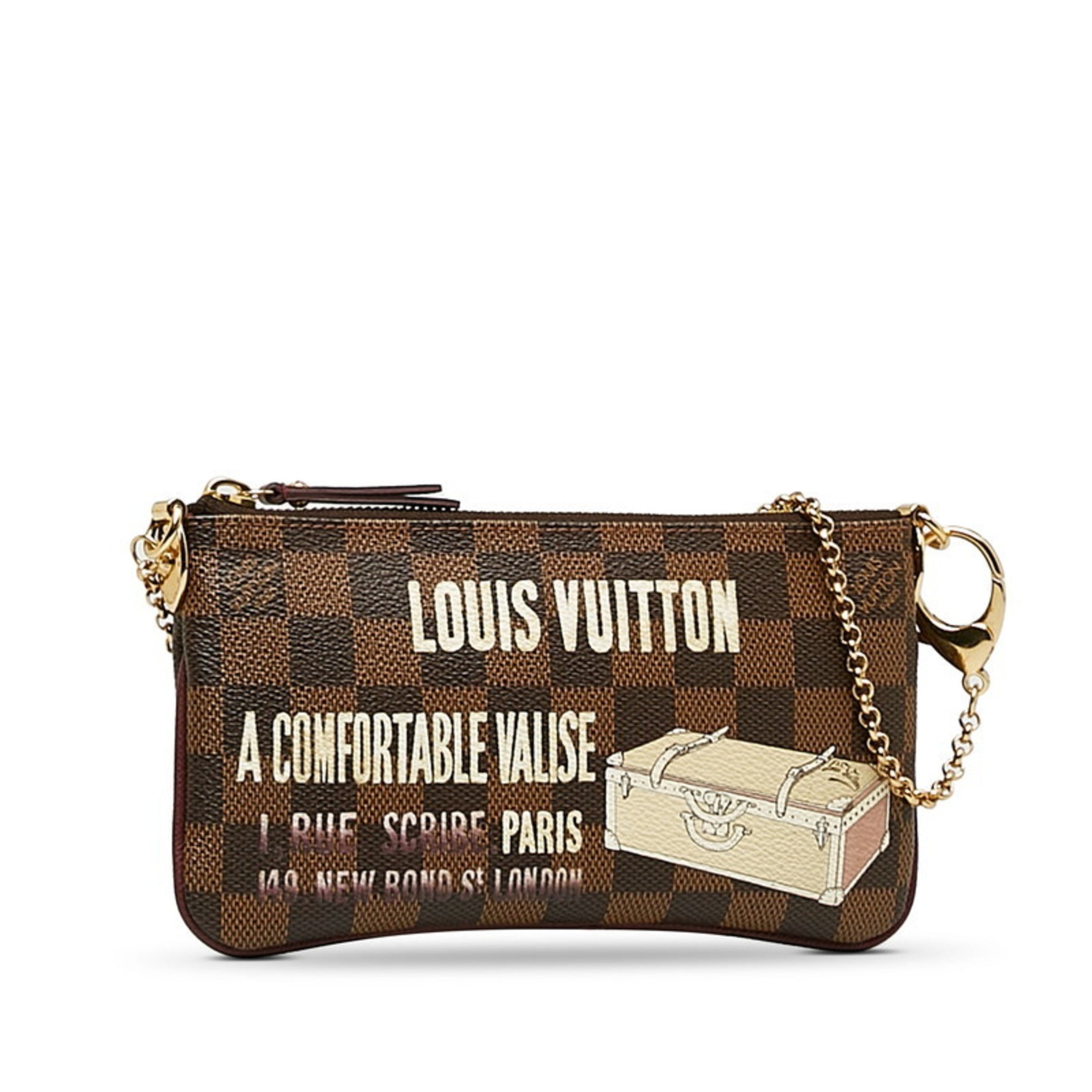 Louis Vuitton Pochette Mila MM Chain Pouch N63091 Brown PVC Leather Women's LOUIS VUITTON