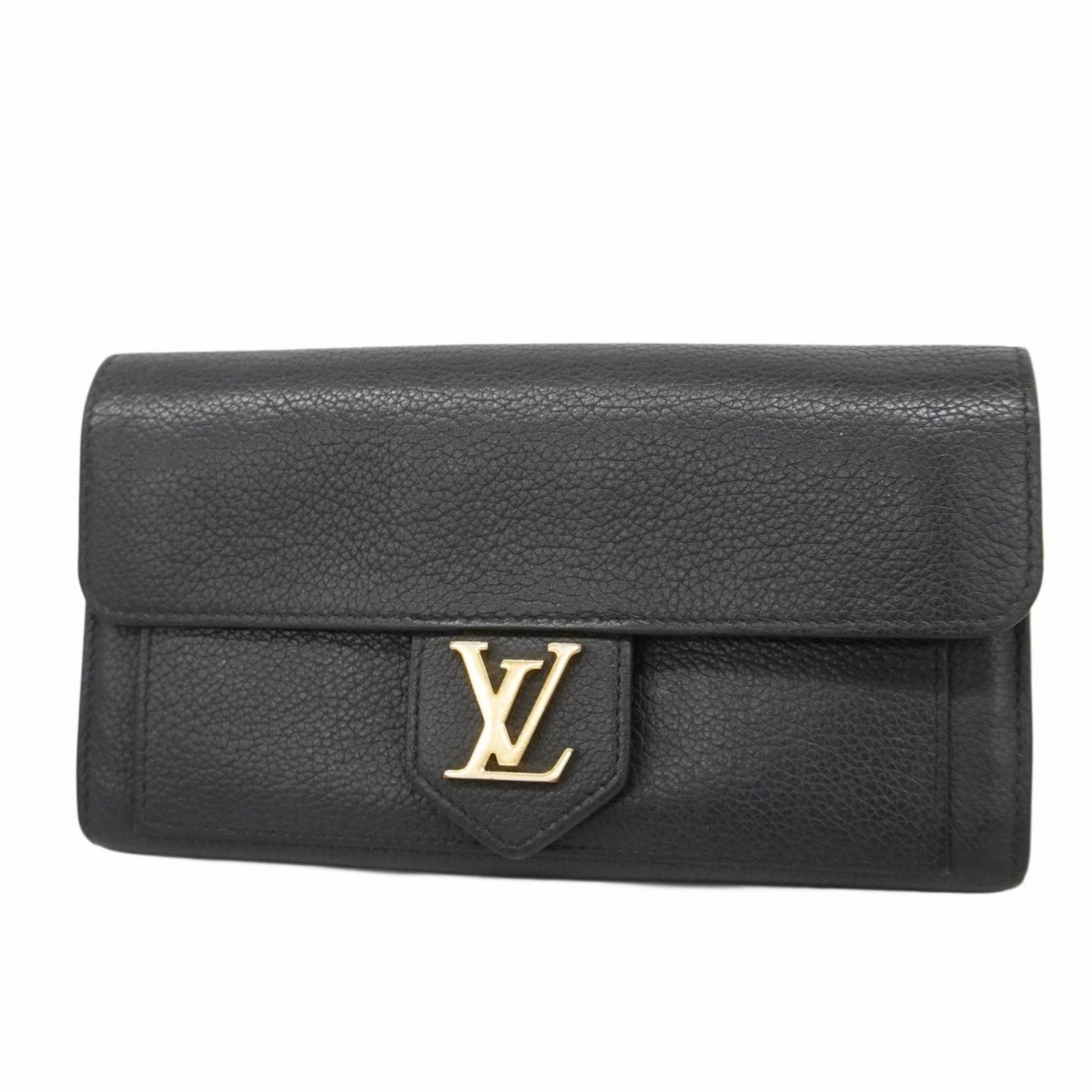 Louis Vuitton Long Wallet Portefeuille Lockme M80861 Noir Women's