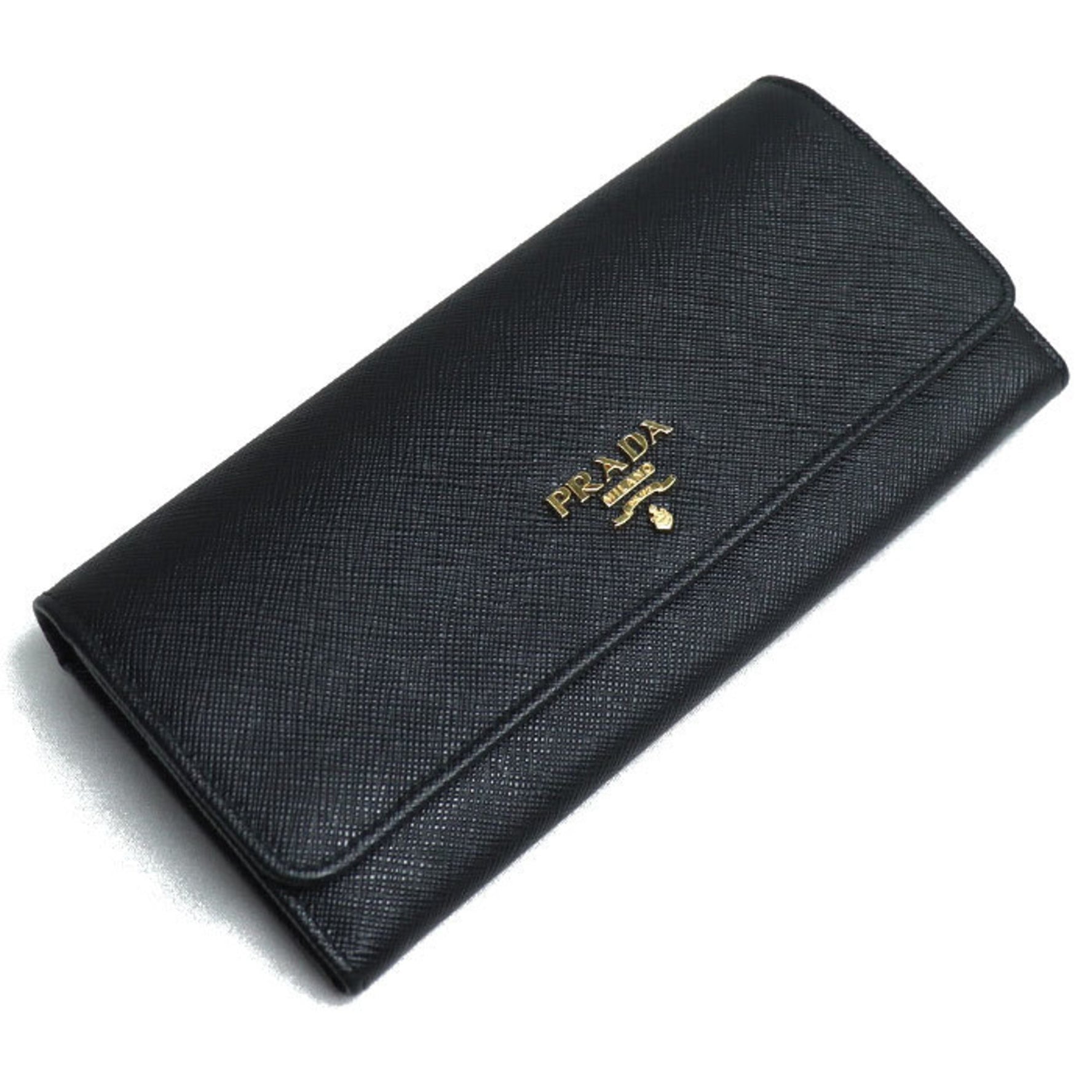 PRADA Prada Saffiano Leather Long Wallet Black Multi 1MH132 ZLP Women's