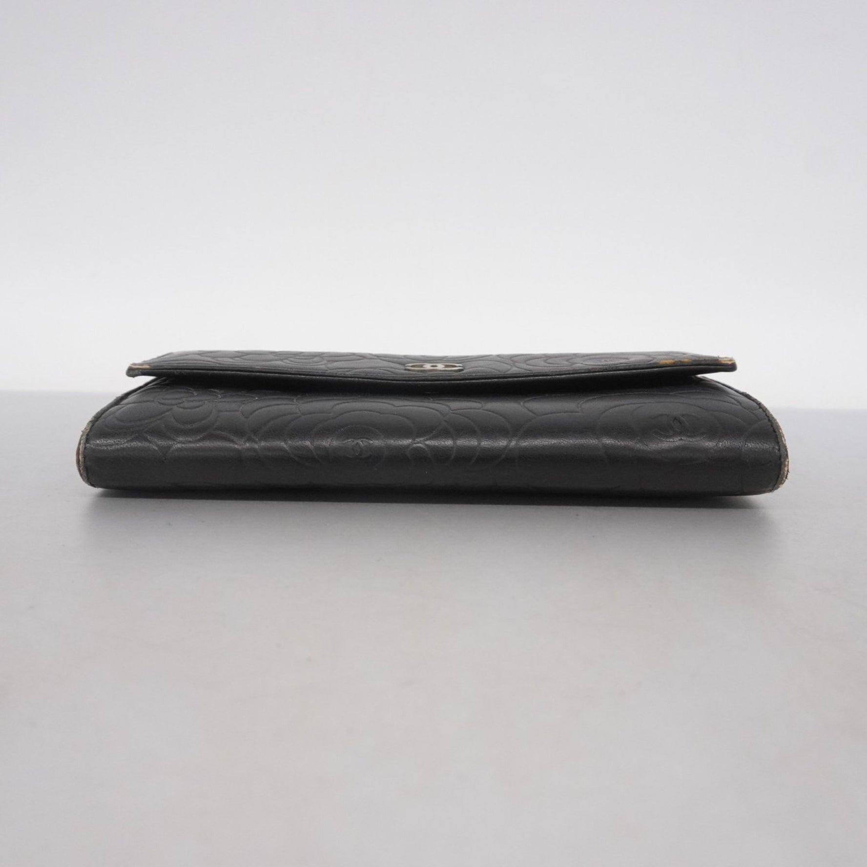 Chanel Camellia Lambskin Long Wallet