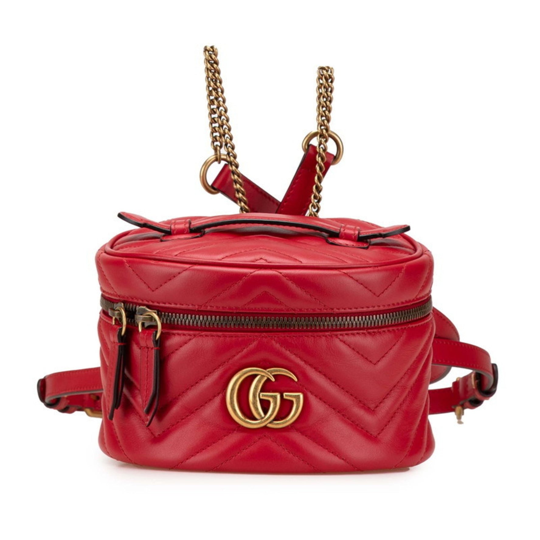 Gucci GG Marmont Vanity Bag Backpack Red Leather