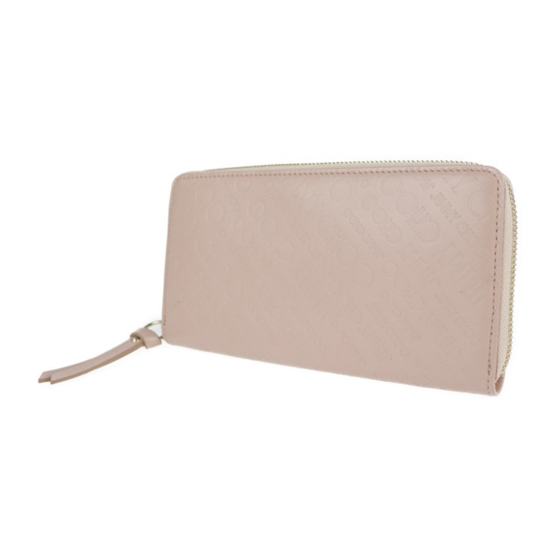 JIMMY CHOO PIPPA OLEL Long Wallet J000117254001 Embossed Leather Powder Pink Round Zip 2103093001105R1