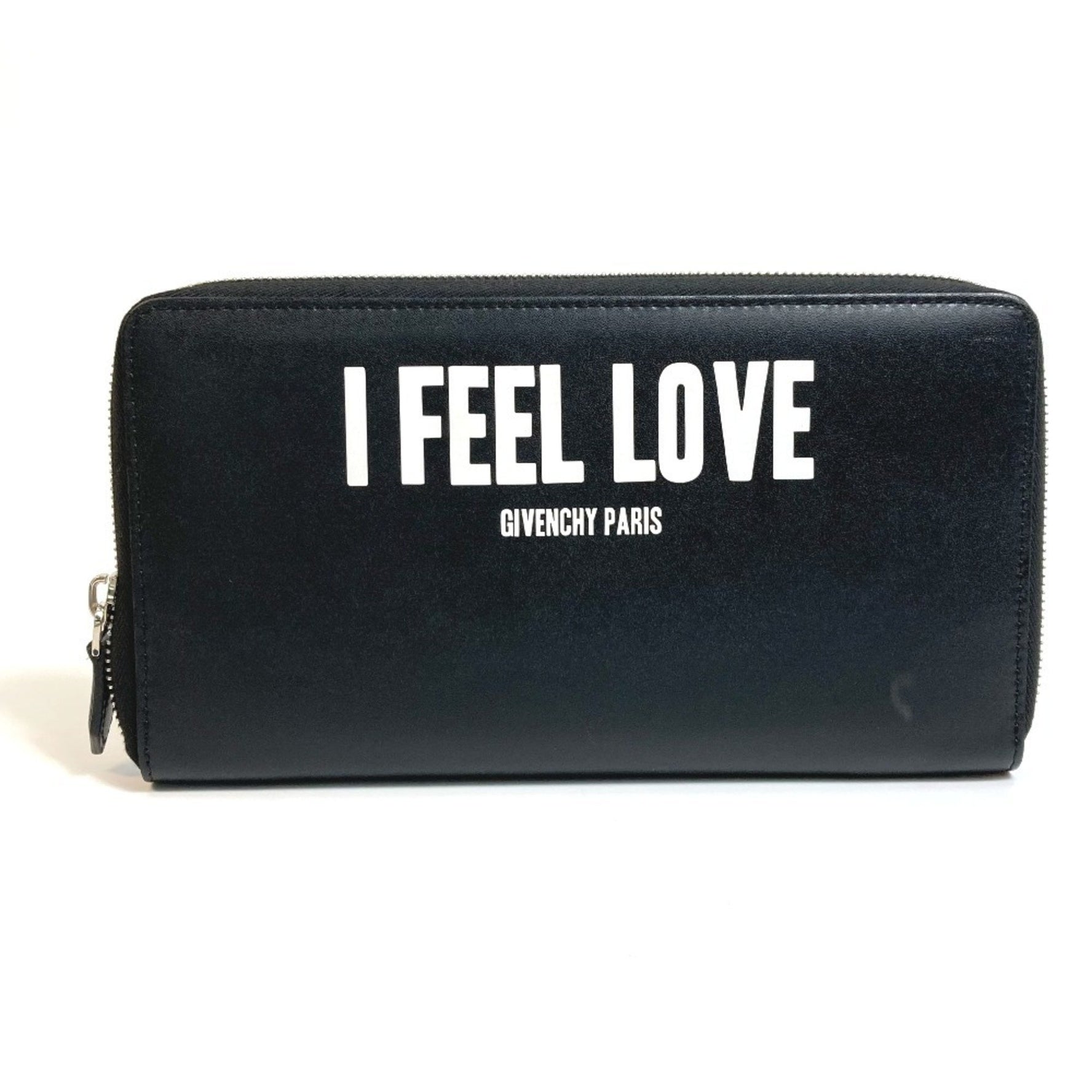 GIVENCHY I FEEL LOVE Organizer Round Zip Long Wallet in Leather